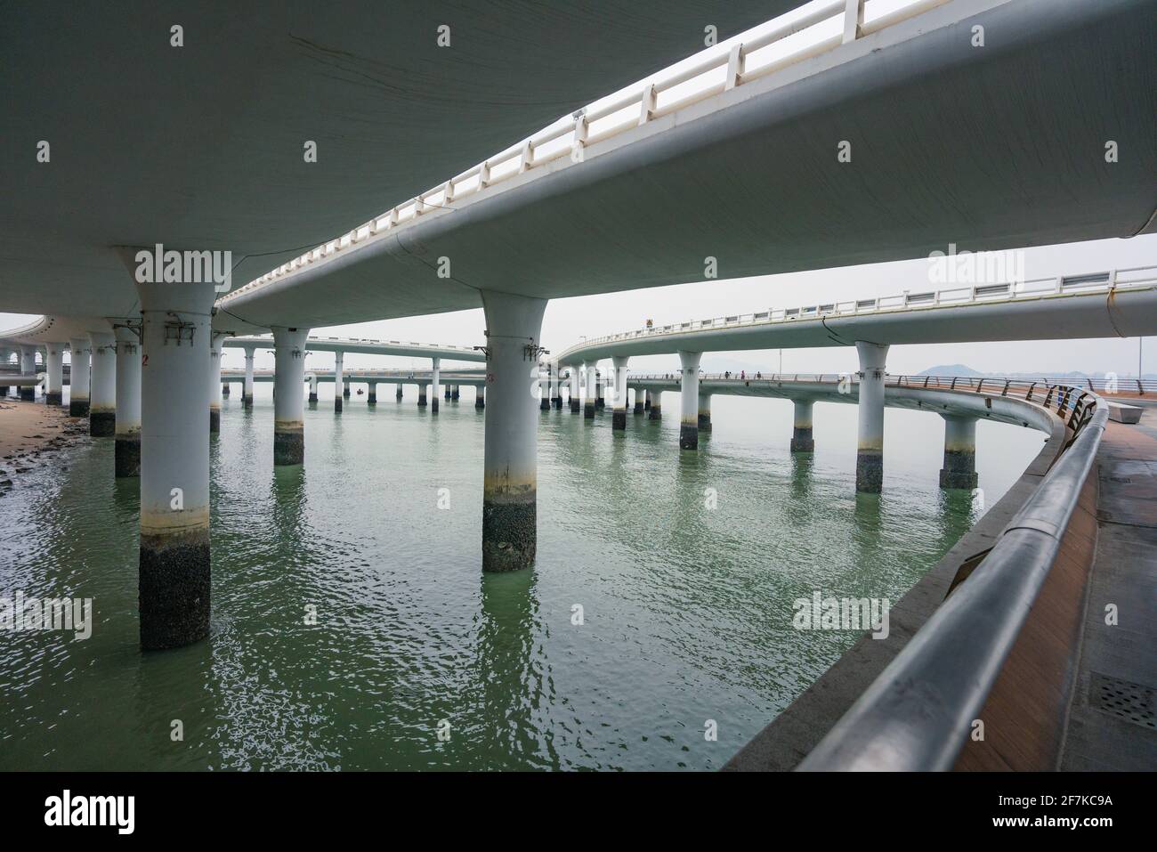 Yanwu bridge, a modern road bridge over sea in Xiamen, China. Stock Photo