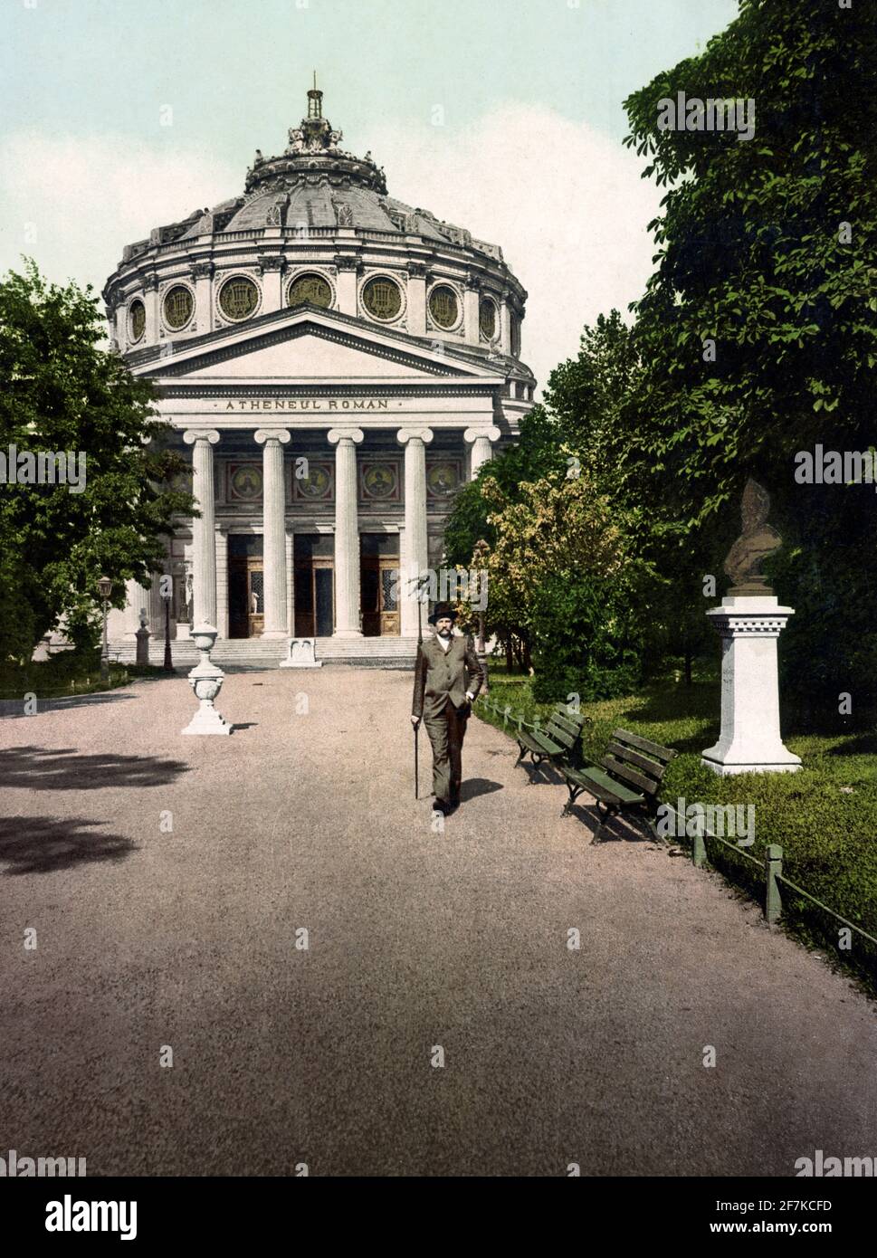 Bukarest Atheneum - Roumania Bukharest Athenum, circa 1900 Stock Photo