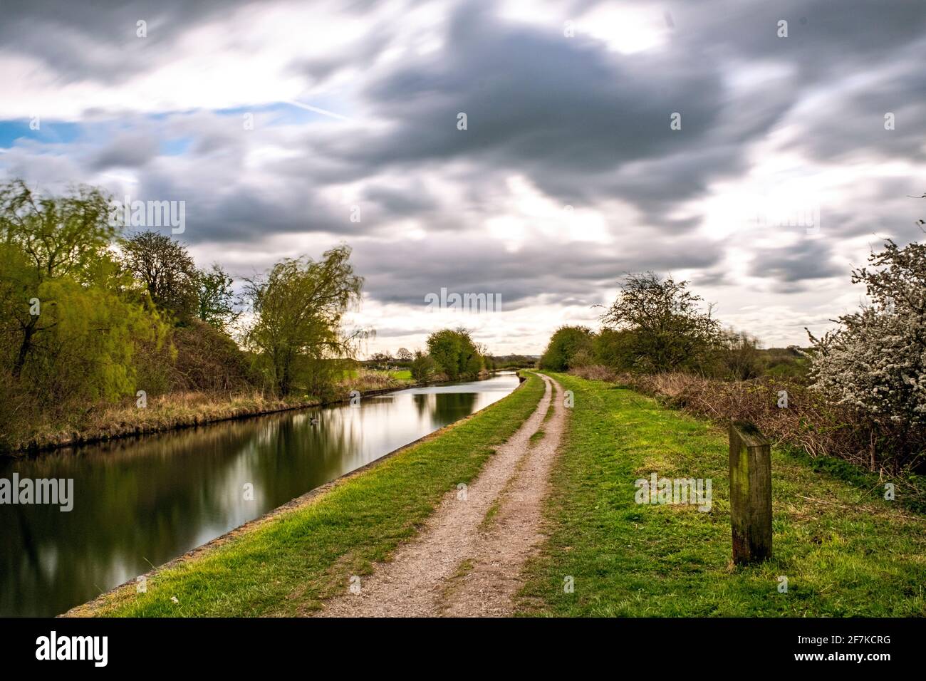 Deserted Trent and Mersey canal in Elworth near Sandbach Cheshire UK Stock Photo