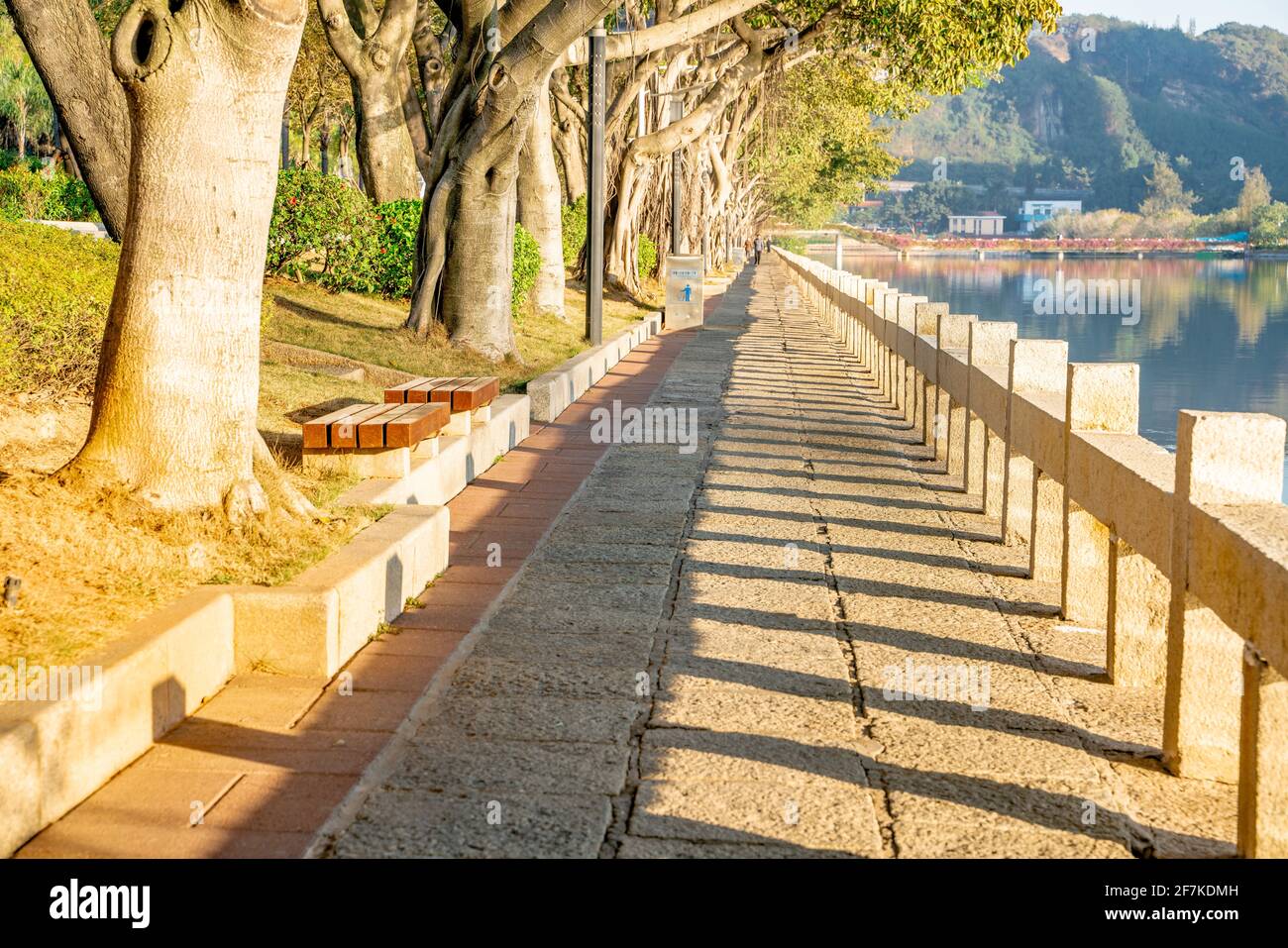 Inside view of a city park in Xiamen, China. Stock Photo