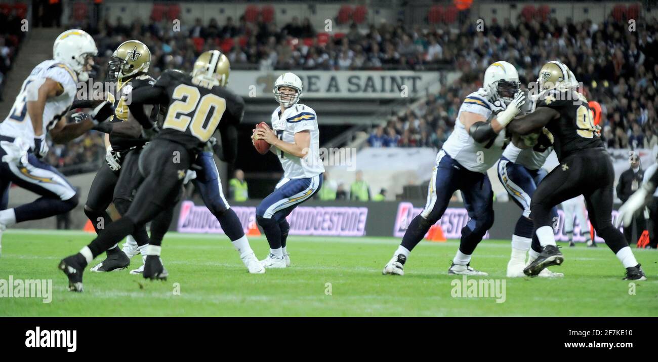 NFL.  NEW ORLEANS SAINTS V SAN DIEGO CHARGES AT WEMBLY. 26/10/2008. QB PHILIP RIVERS. PICTURE DAVID ASHDOWN Stock Photo