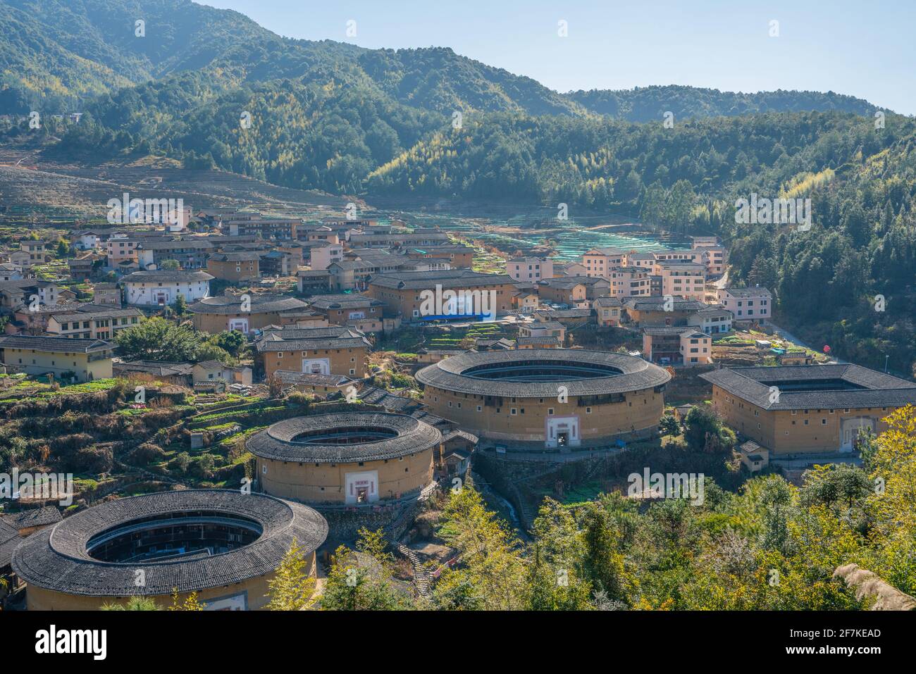 Tulou, a traditional Chinese architecture in Fujian province, China. Stock Photo