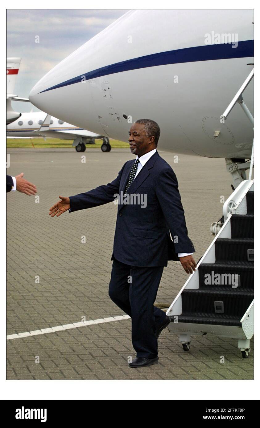 President Thabo Mbeki Visit to Britain  June 2001President Thabo Mbeki arriving at Northholt airbase for his first State visit to the United Kingdom. Stock Photo