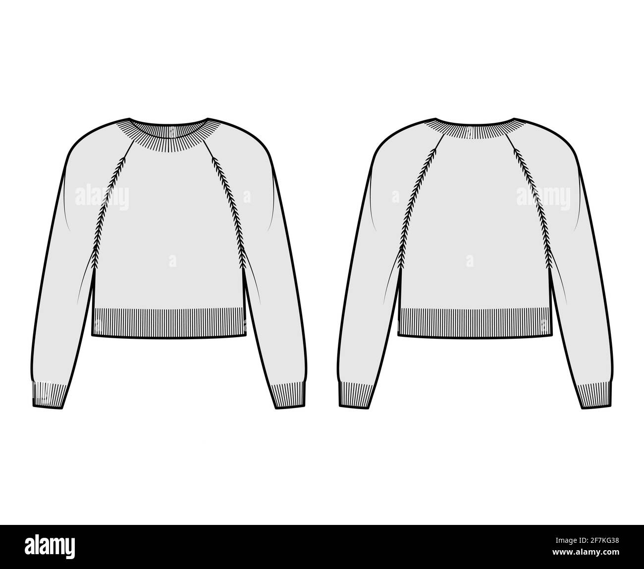 Crew neck Sweater cropped technical 