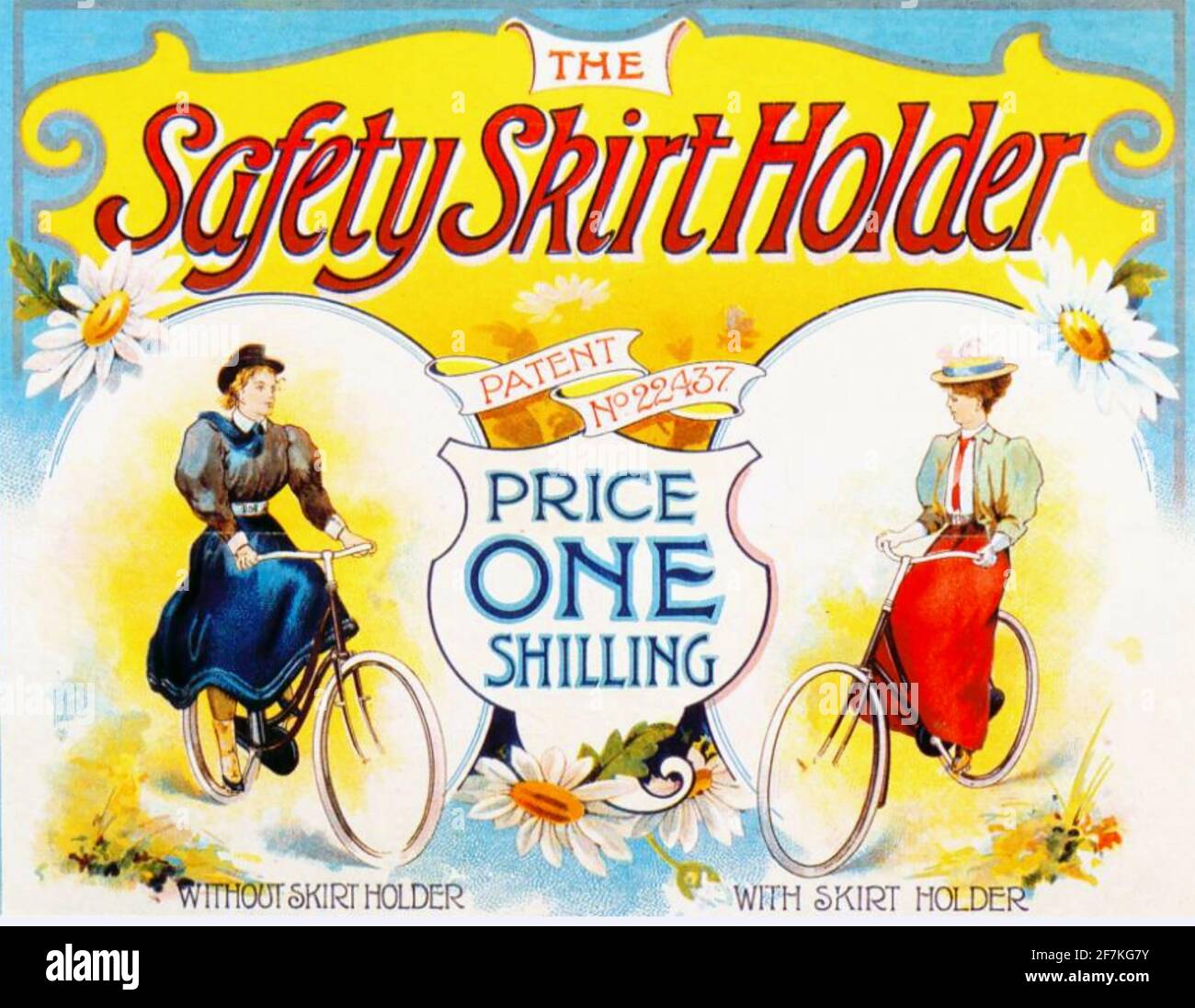 SAFETY SKIRT HOLDER advert about 1890 Stock Photo