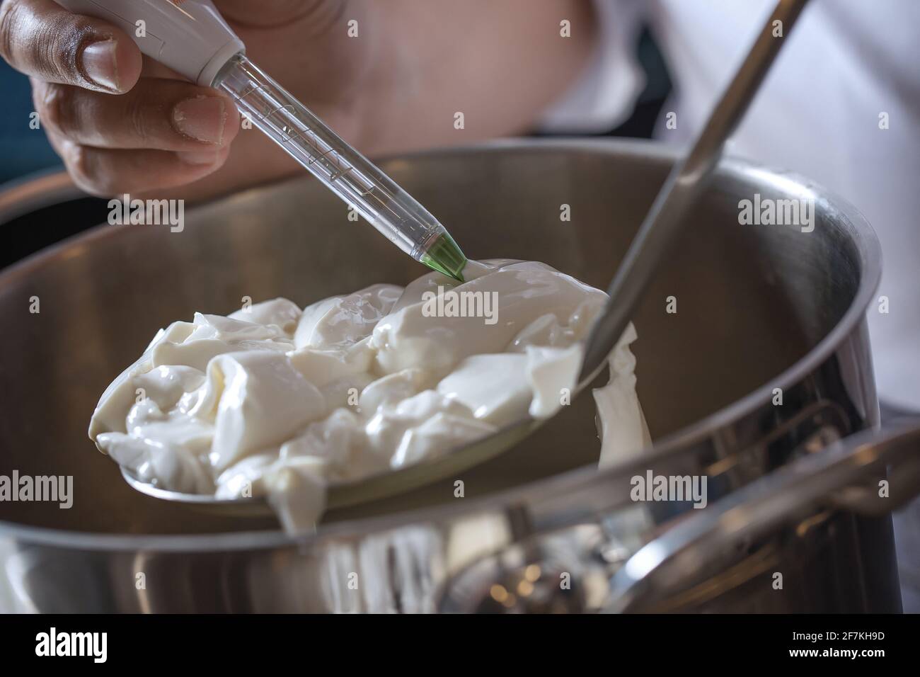 The process of creating fresh mozzarella cheese Stock Photo Alamy