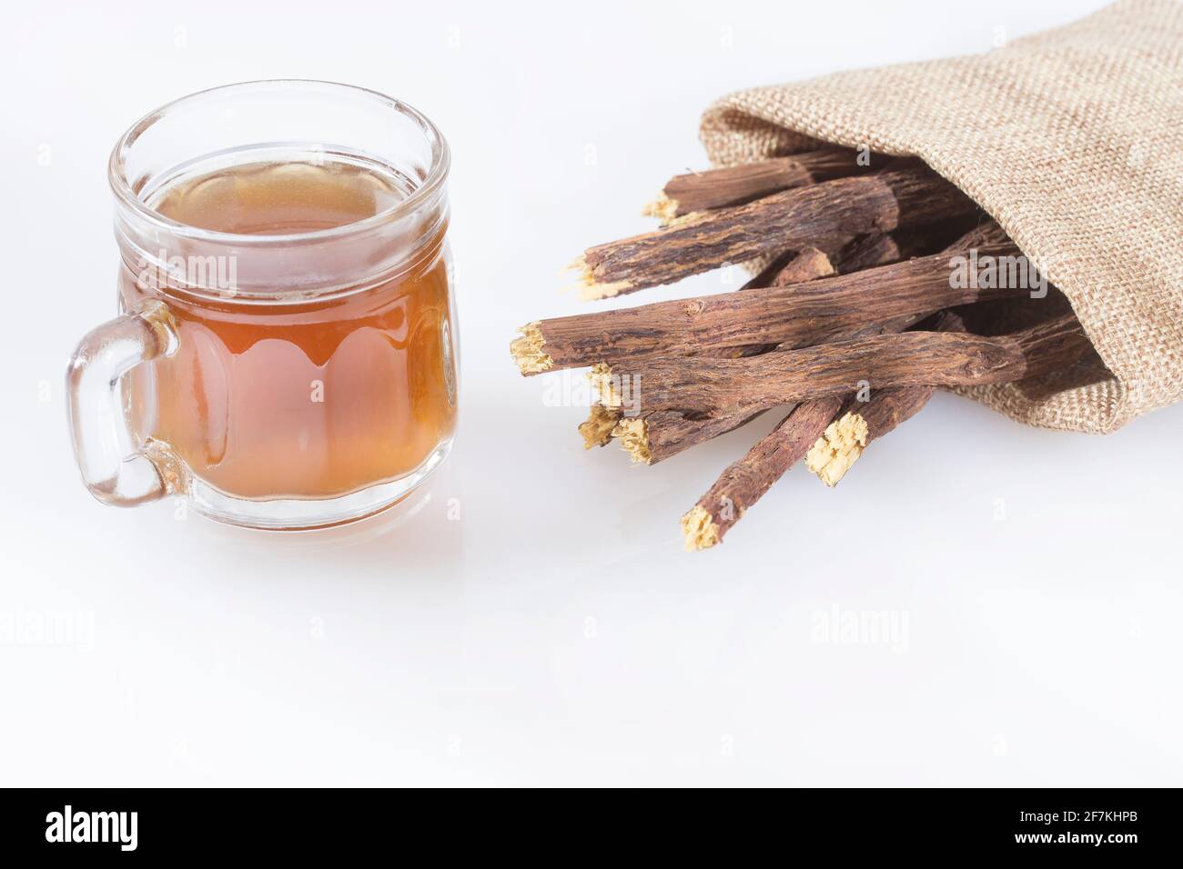 Licorice cup of tea Glycyrrhiza glabra. Licorice root has medicinal