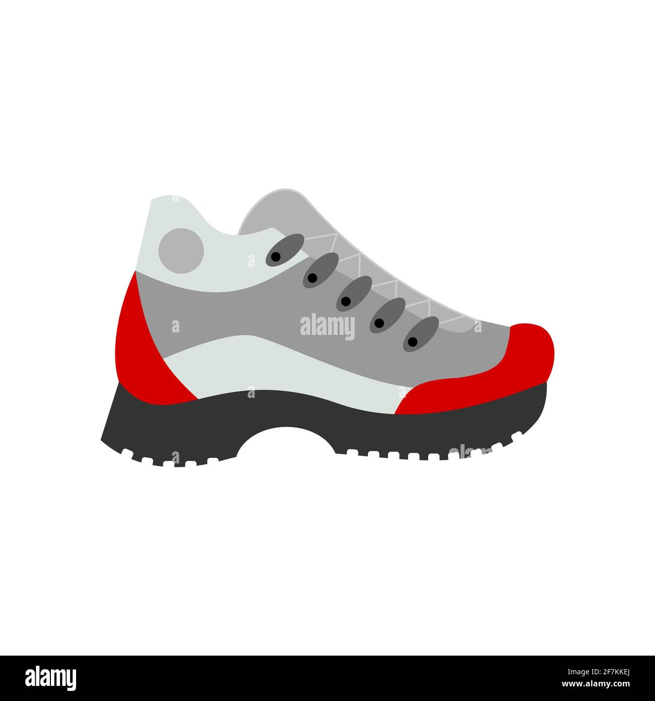 Hiking shoe on white background. Outdoor activities boots. Tourist