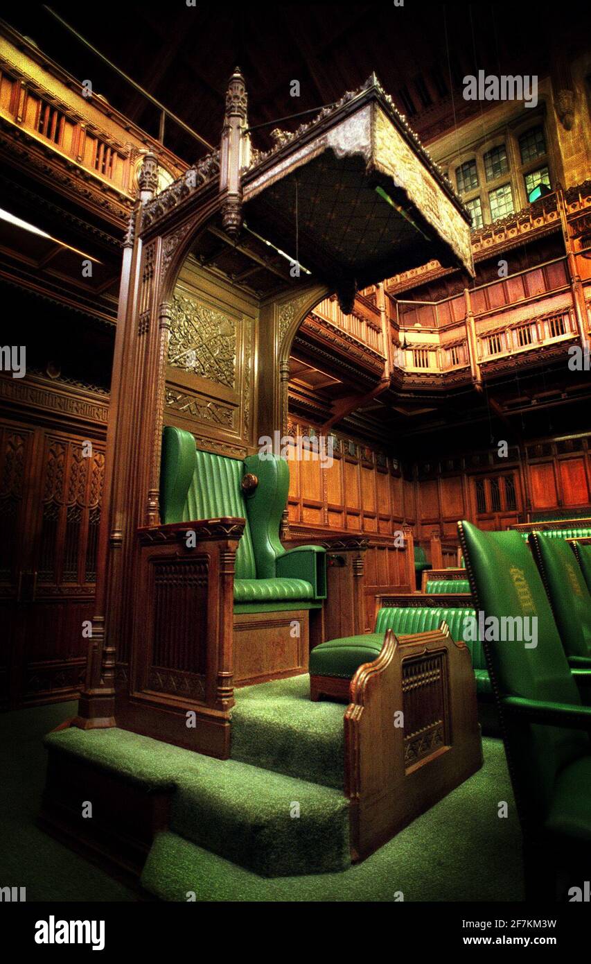 THE SPEAKERS CHAIR IN THE COMMONS CHAMBER Stock Photo Alamy
