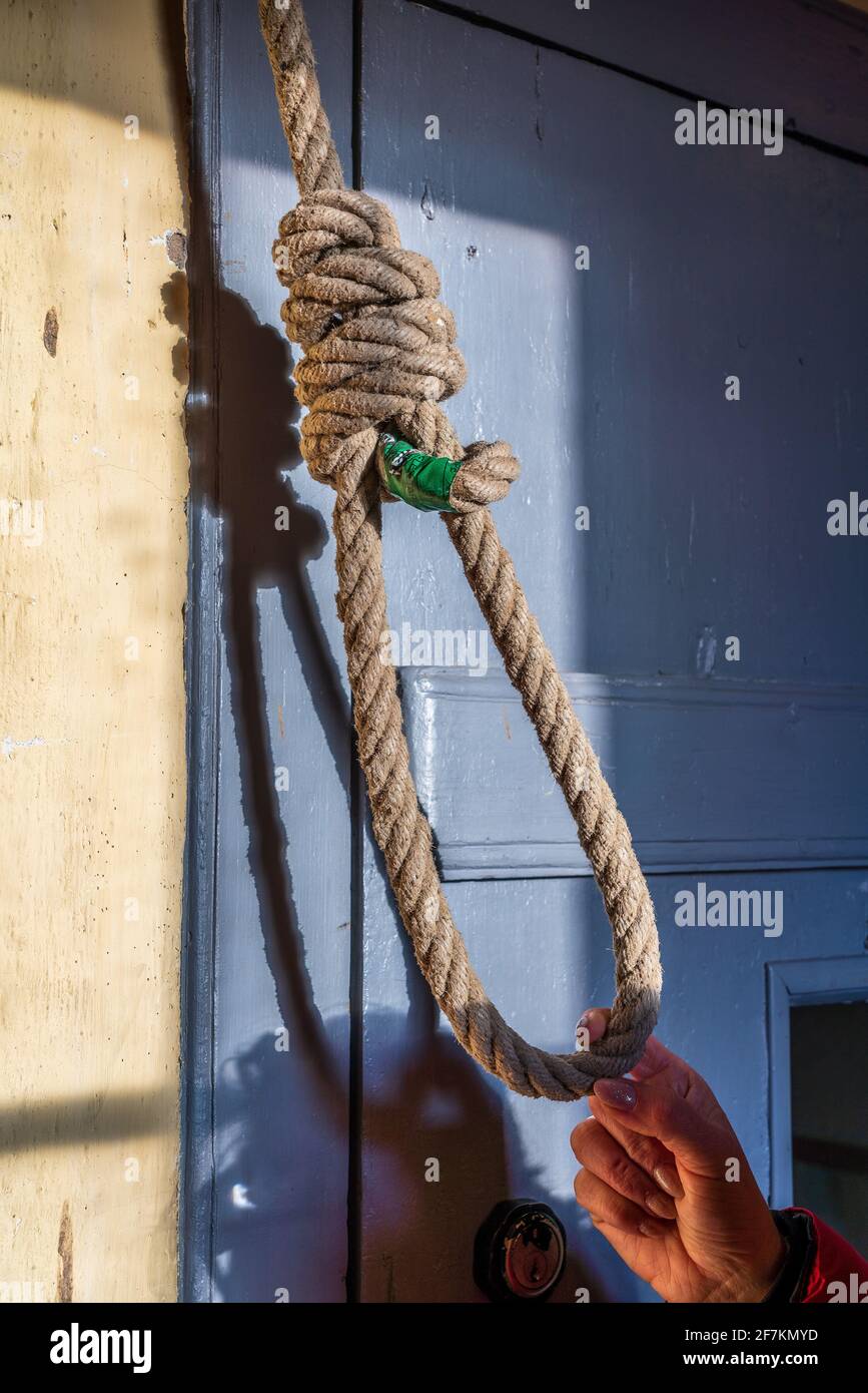 Rope with hangman's noose Stock Photo