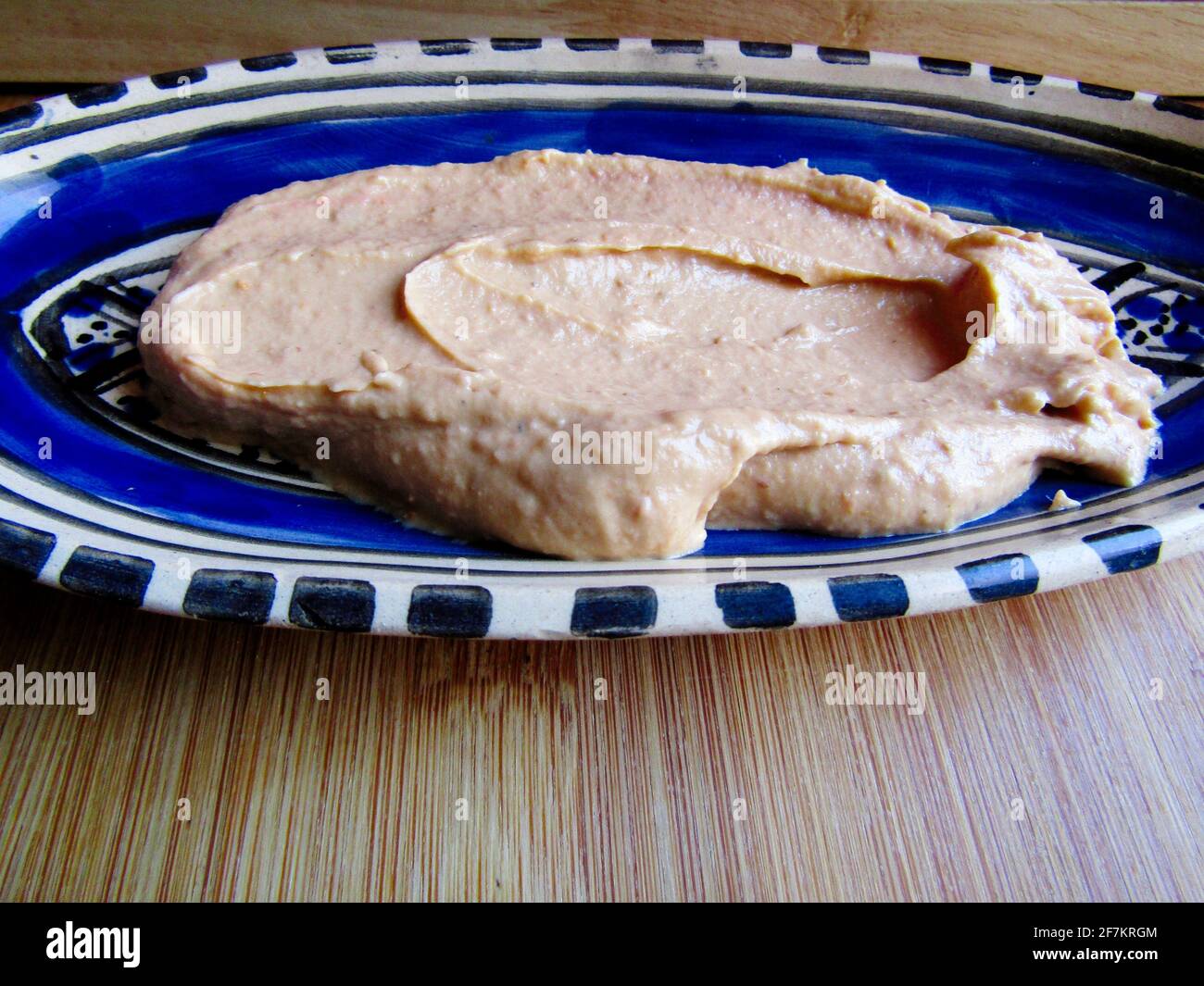 Fresh Hummus Stock Photo