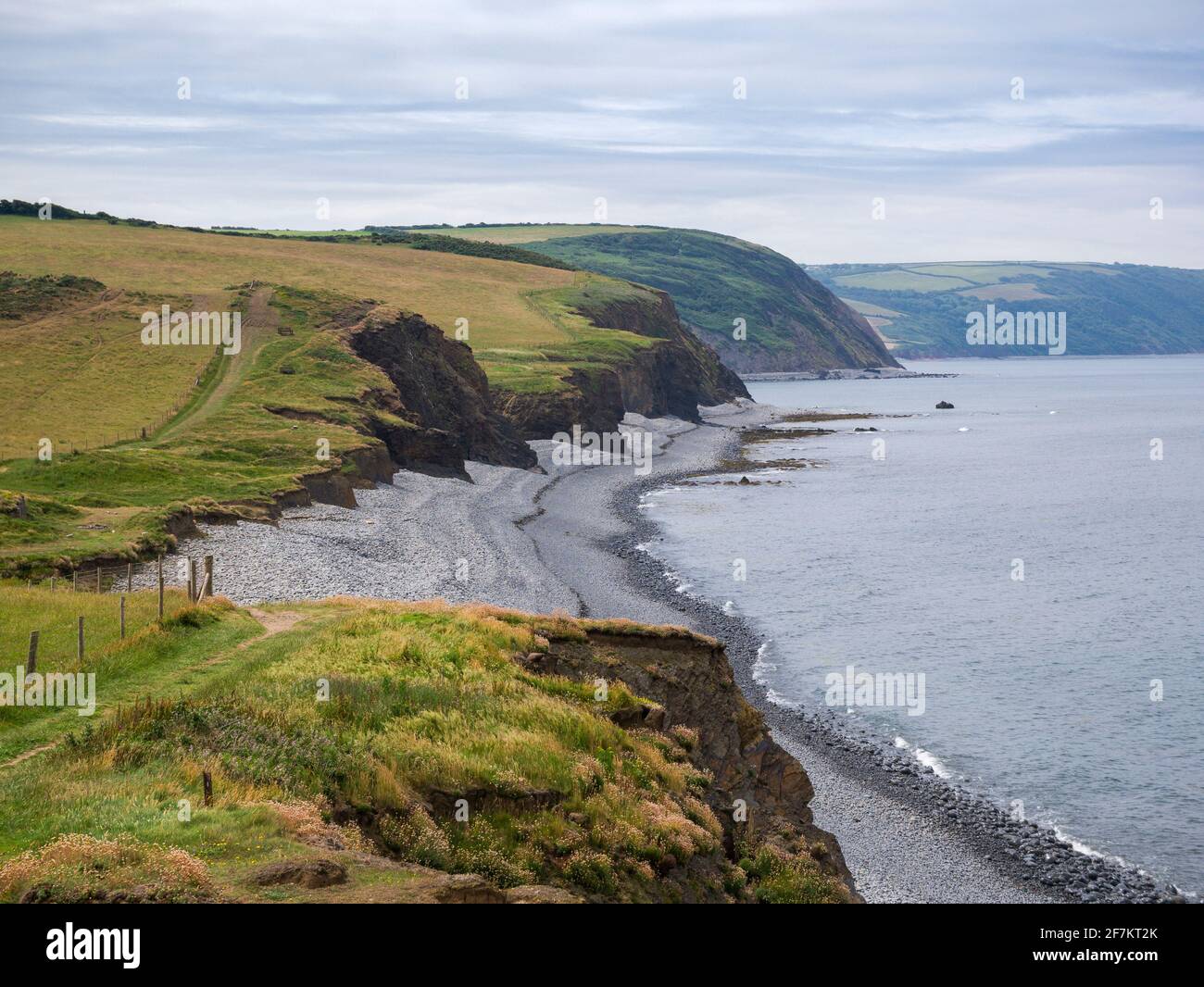 Cornborough Cliff on the North Devon Coast Area of Outstanding Natural Beauty between Westward Ho! and Clovelly, England. Stock Photo