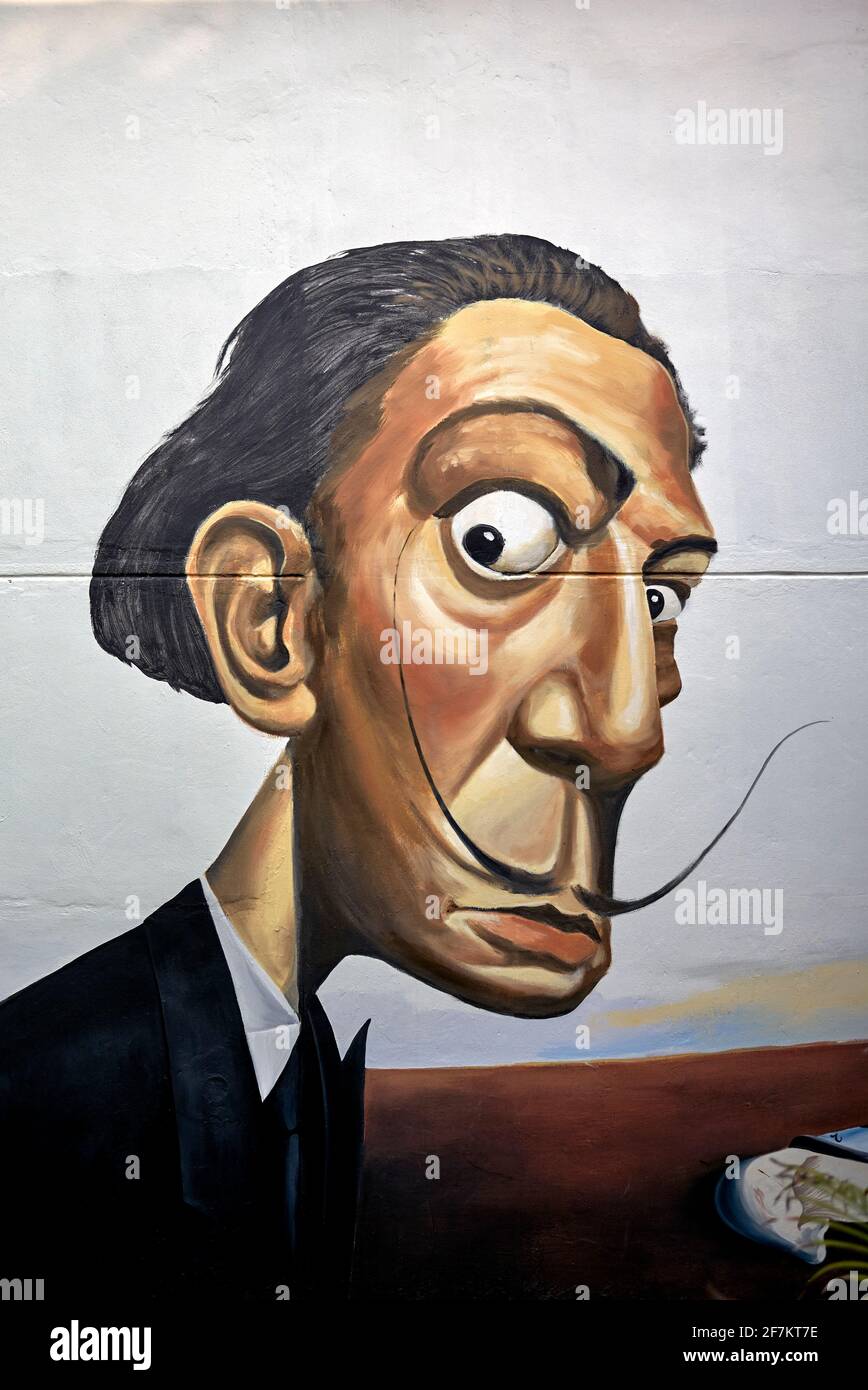 Salvador Dali. Wall art of the famous surrealist artist Stock