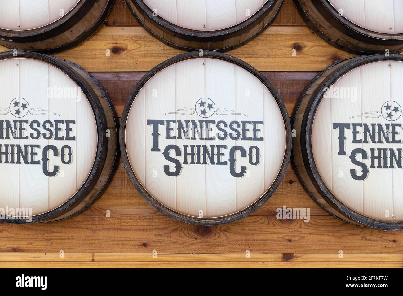 Tennessee Shine Co. is one of the leading moonshine distilleries in the country with their high alcohol content, smooth taste, and variety of flavors. Stock Photo