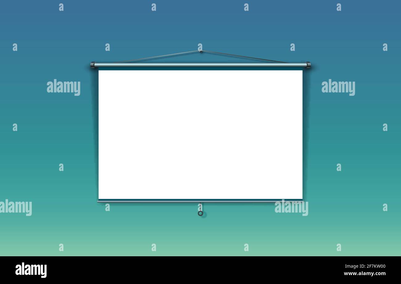 Scene presentations board, table white display. Vector illustration