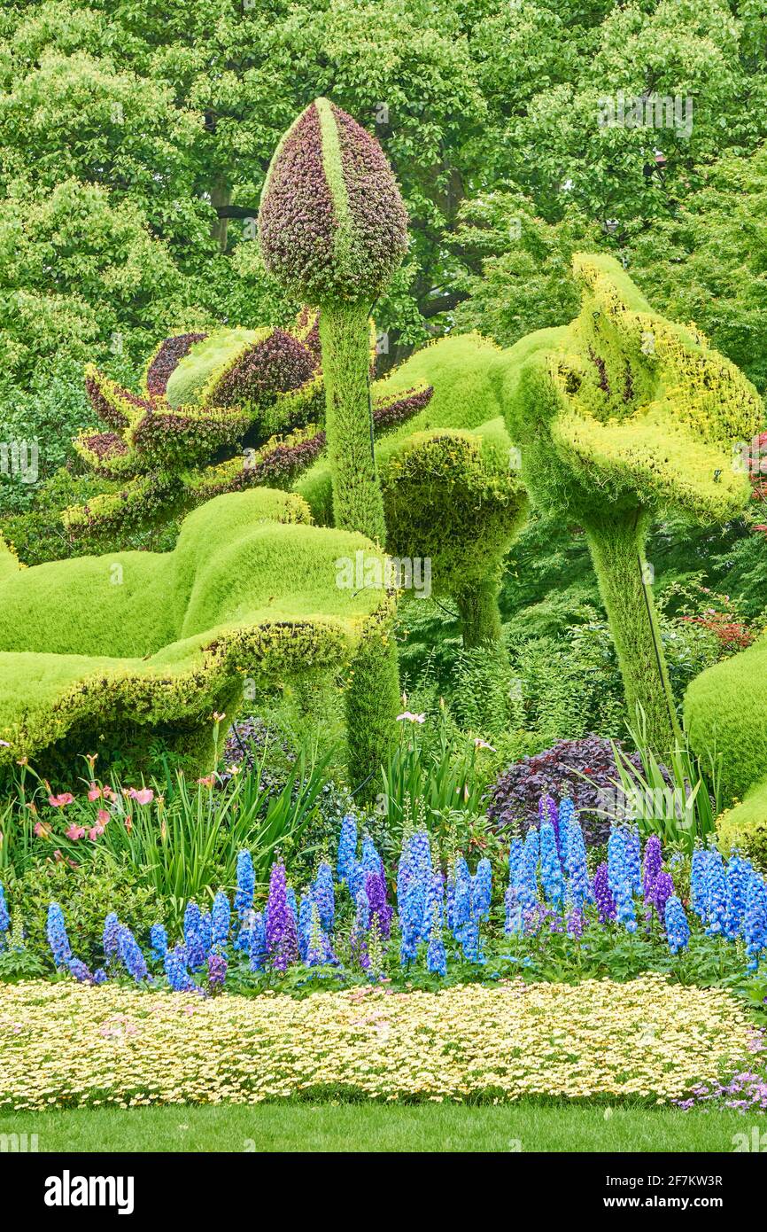 Chinese park floral garden Hangzhou, China Stock Photo