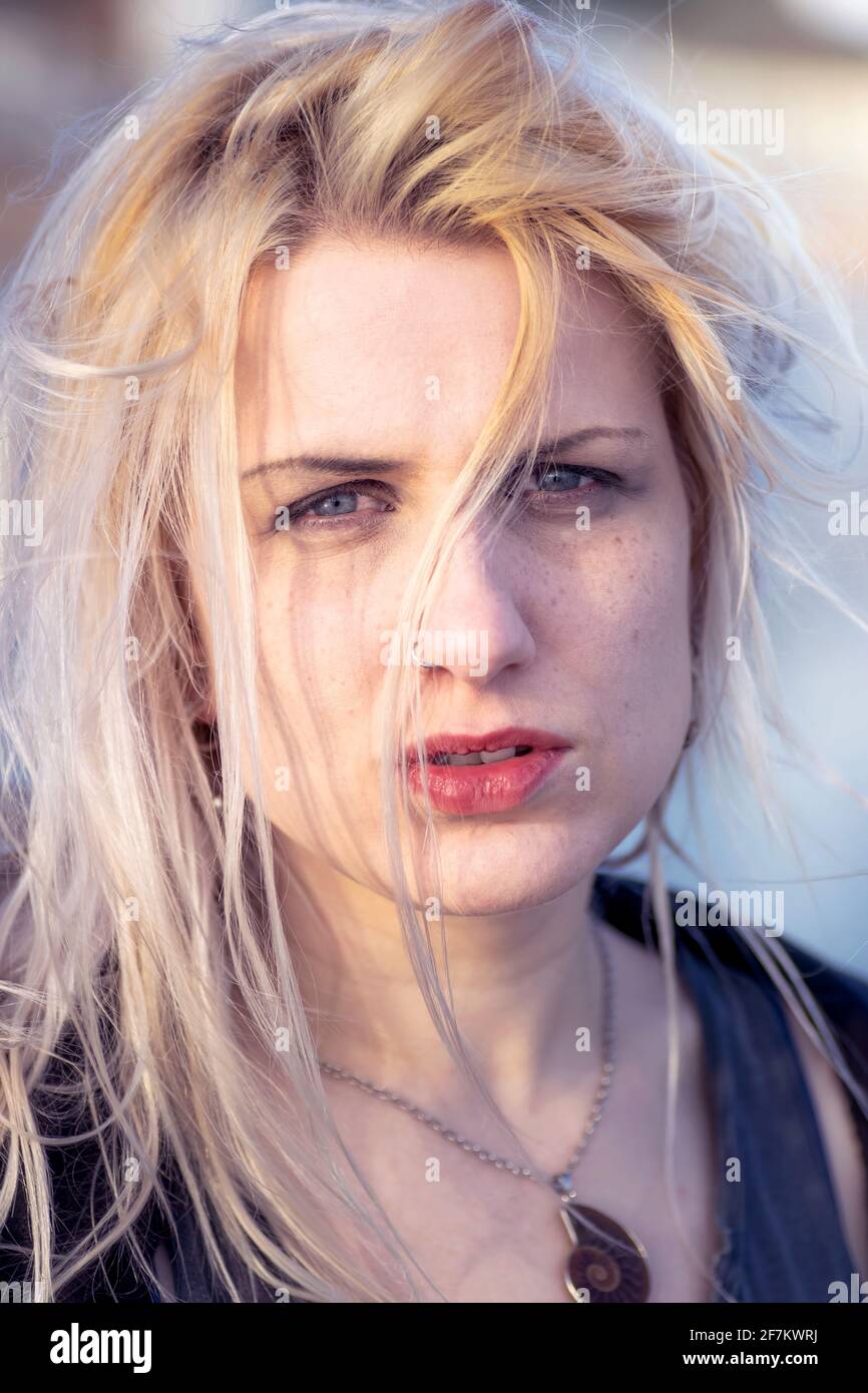 Blonde woman with blonde hair, blue eyes and freckles Stock Photo - Alamy Blonde woman with blonde hair, blue eyes and freckles Stock Photo - Alamy