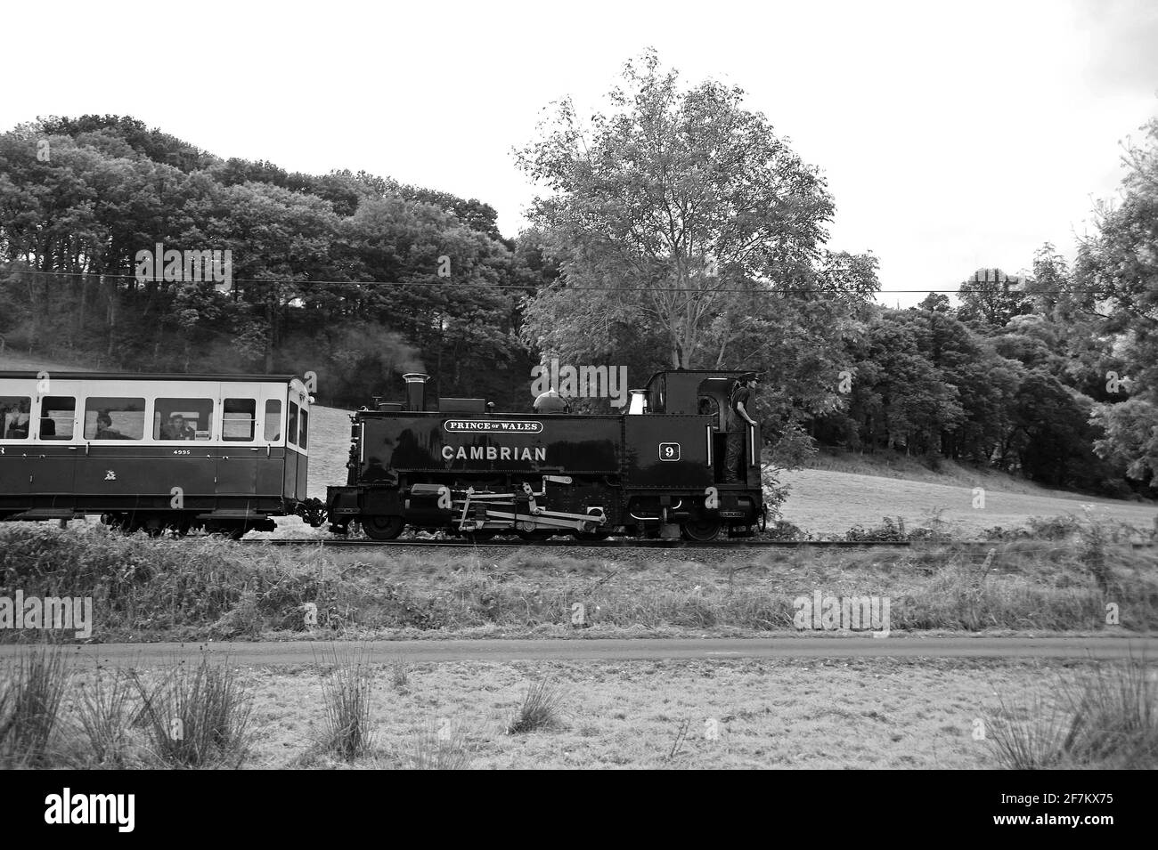 'Prince of Wales' approaching Capel Bangor station with a Devil's Bridge - Aberystwyth service. Stock Photo