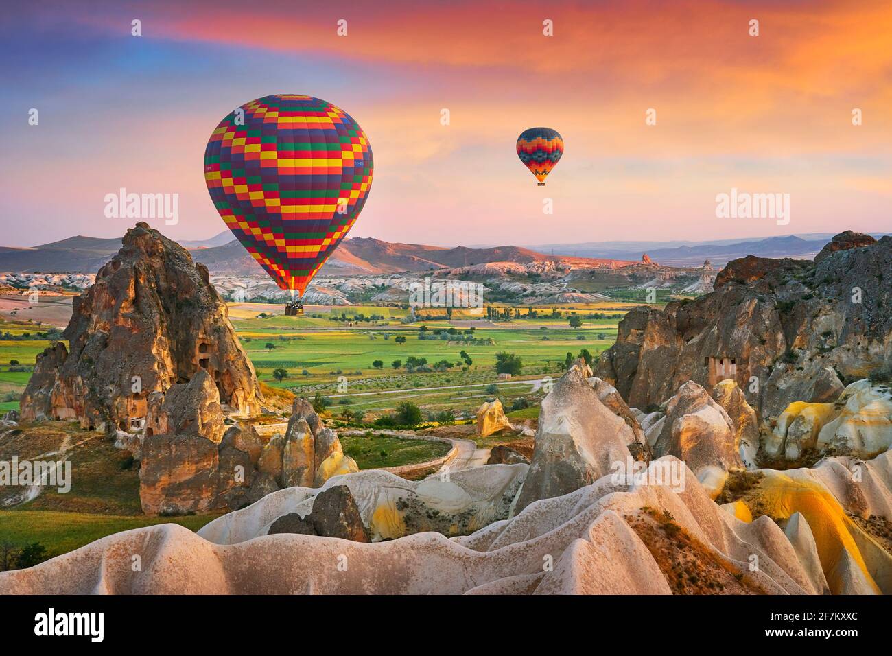 Hot air balloon, Goreme, Cappadocia, Turkey Stock Photo