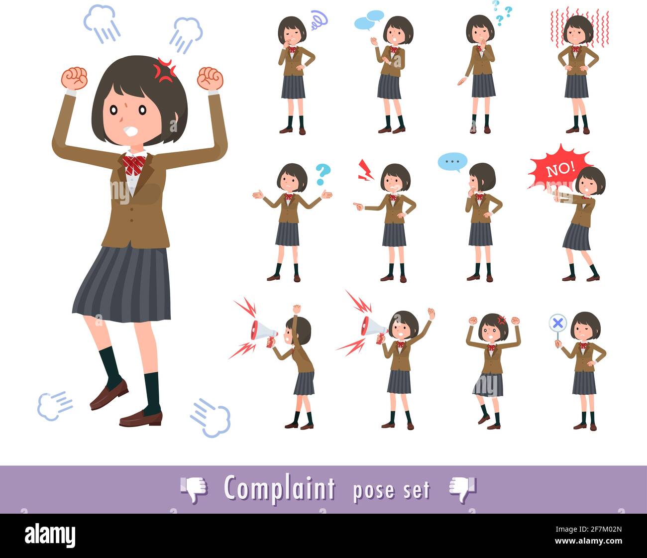 Discontent Drawing A set of schoolgirl expressing their discontent.It's vector art so easy ...