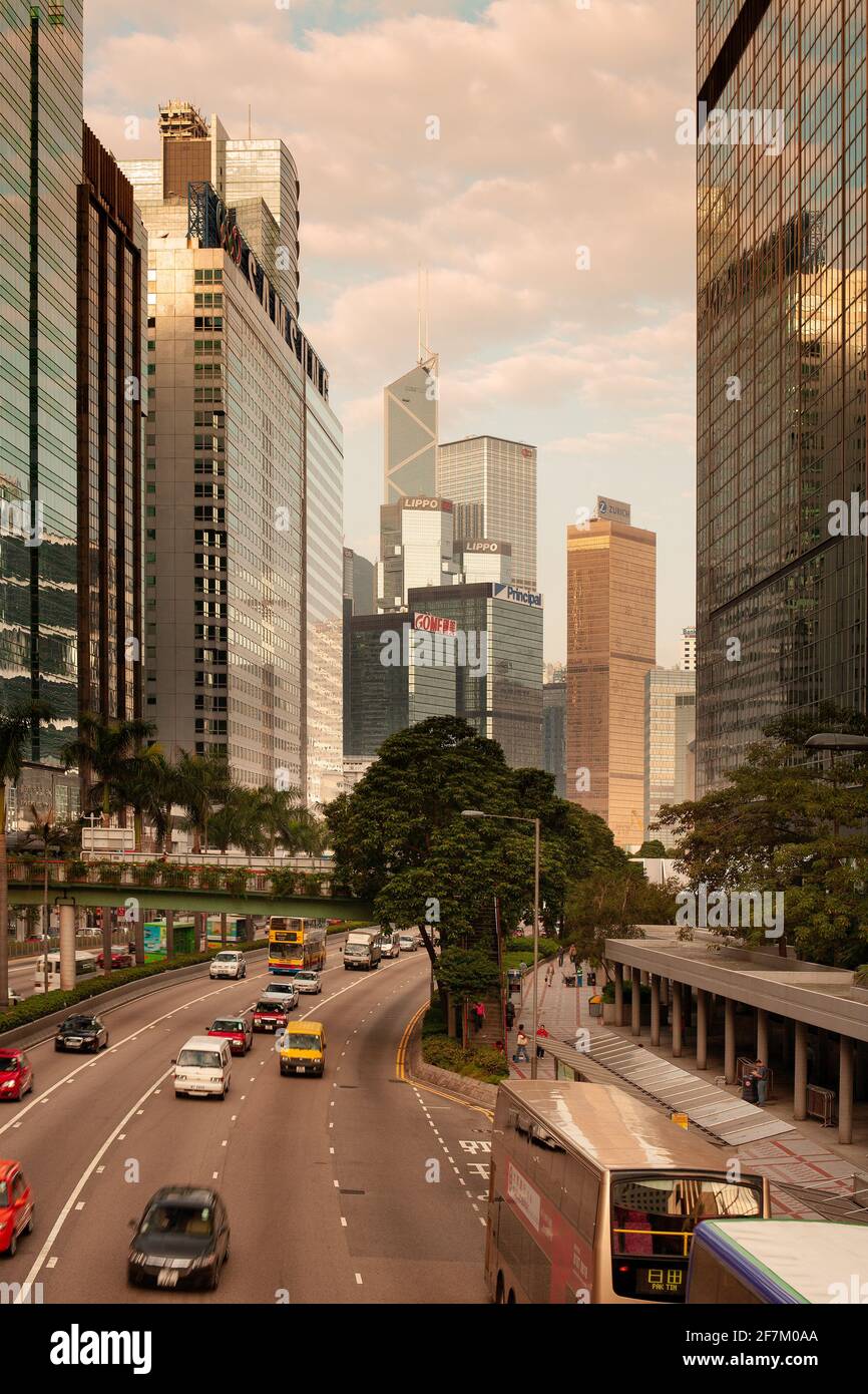 Hong Kong, Wan Chai, China Skyline of office buildings at Gloucester Road in Central district