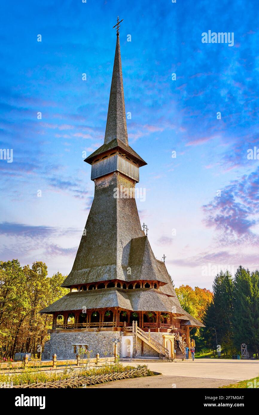 Barsana Monastery, Maramures, Romania, UNESCO Stock Photo