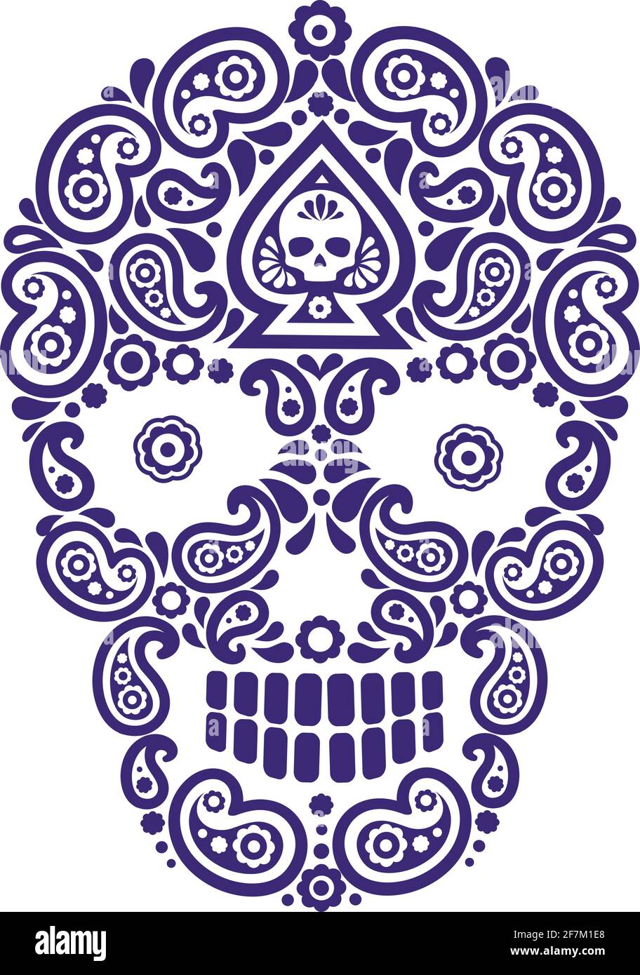 skull and paisley, vintage design t shirts Stock Vector