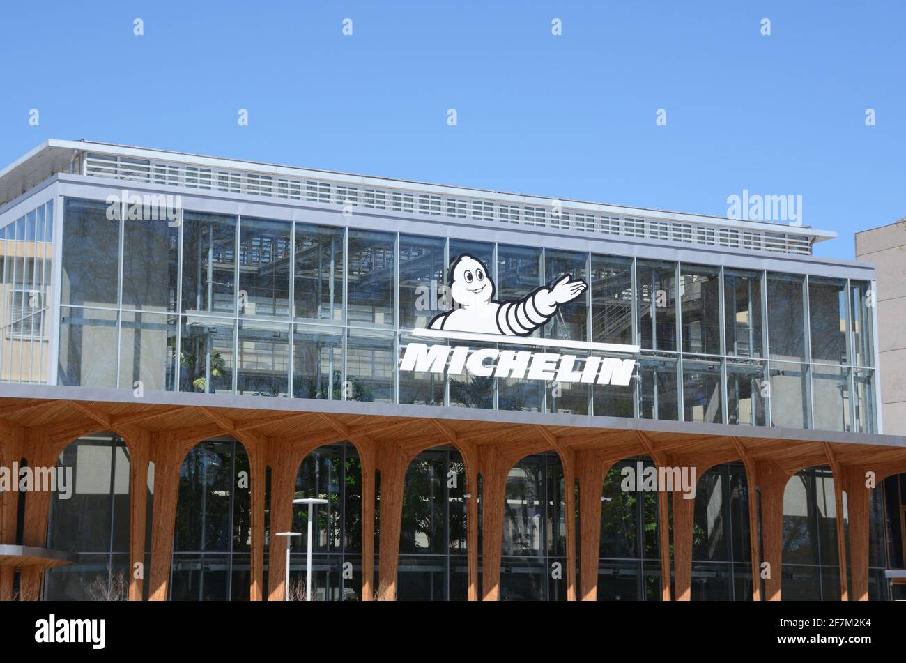 Michelin building headquarters  ( new facade),  Carmes square, Clermont-Ferrand, ,France Stock Photo
