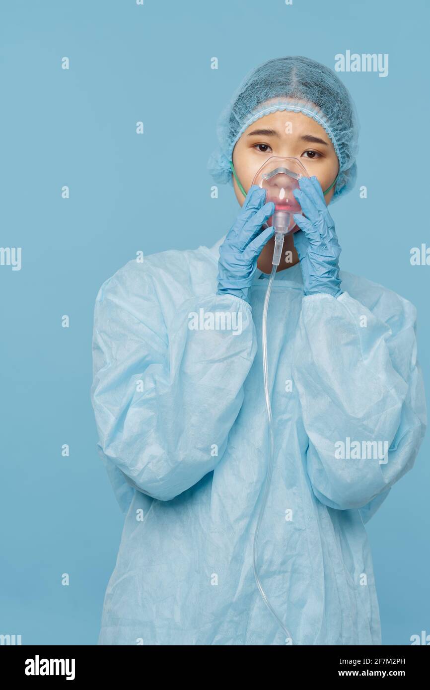 female doctor in medical clothes laboratory professional research Stock