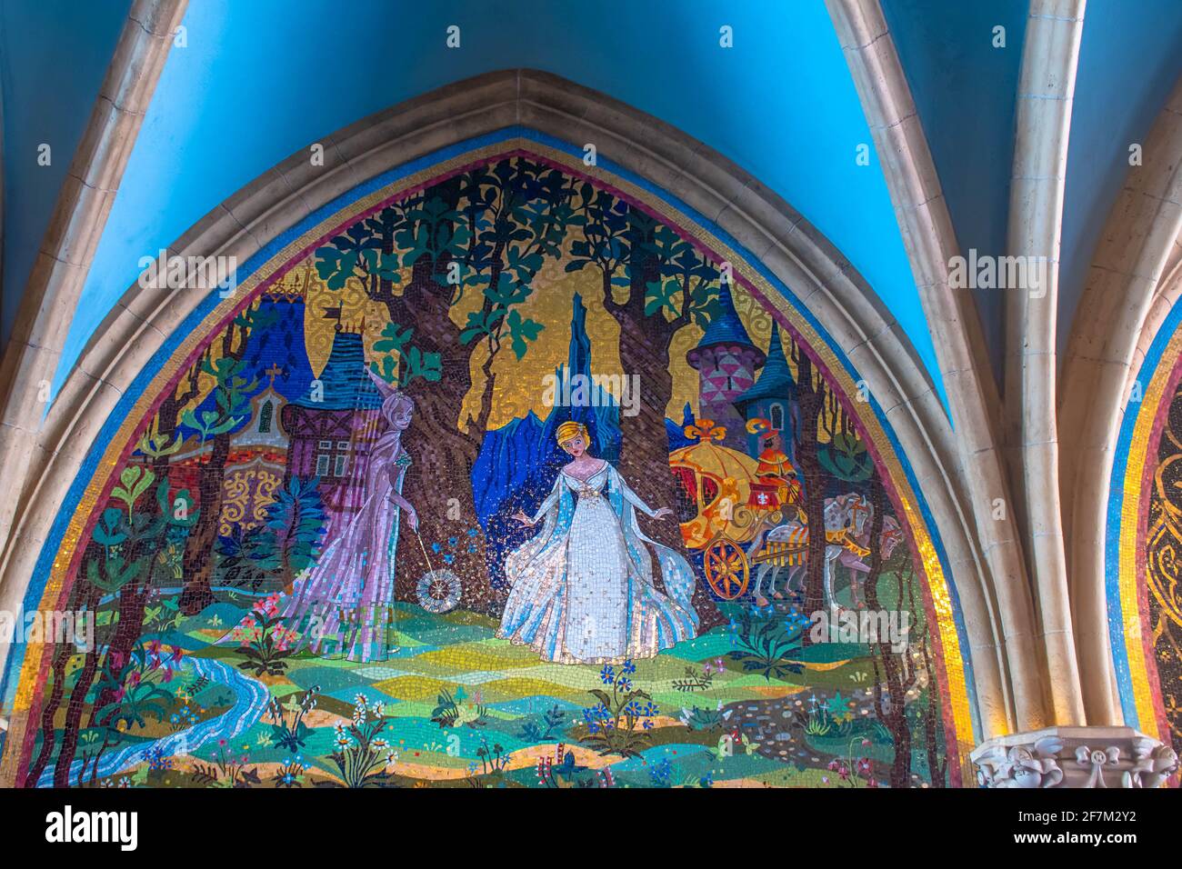 Orlando, Florida. August 04, 2020. Cinderella Castle Mosaic Murals at ...