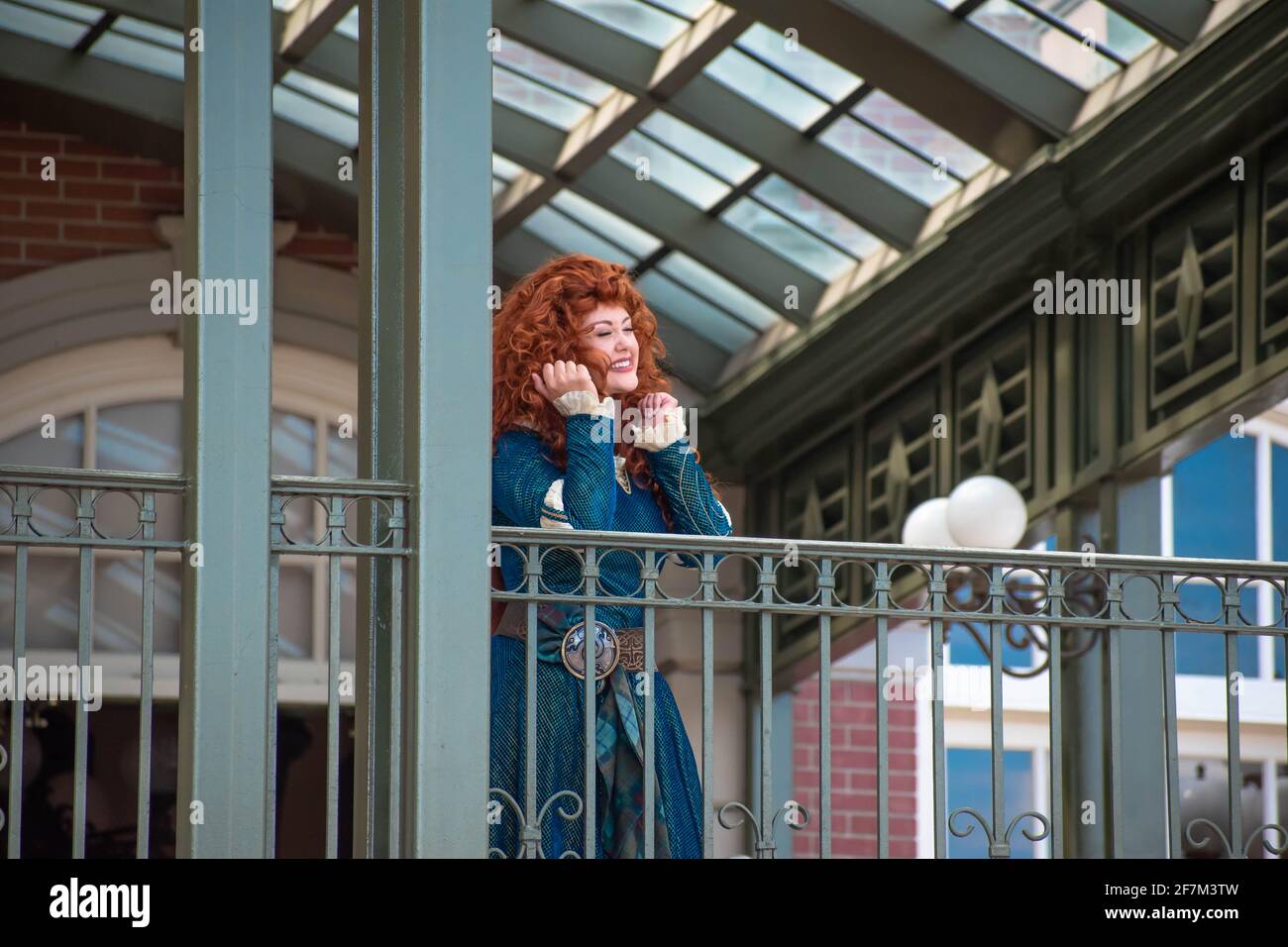 Orlando, Florida. August 04, 2020. Merida riding her horse on beautiful parade float at Magic Kingdom (336) Stock Photo