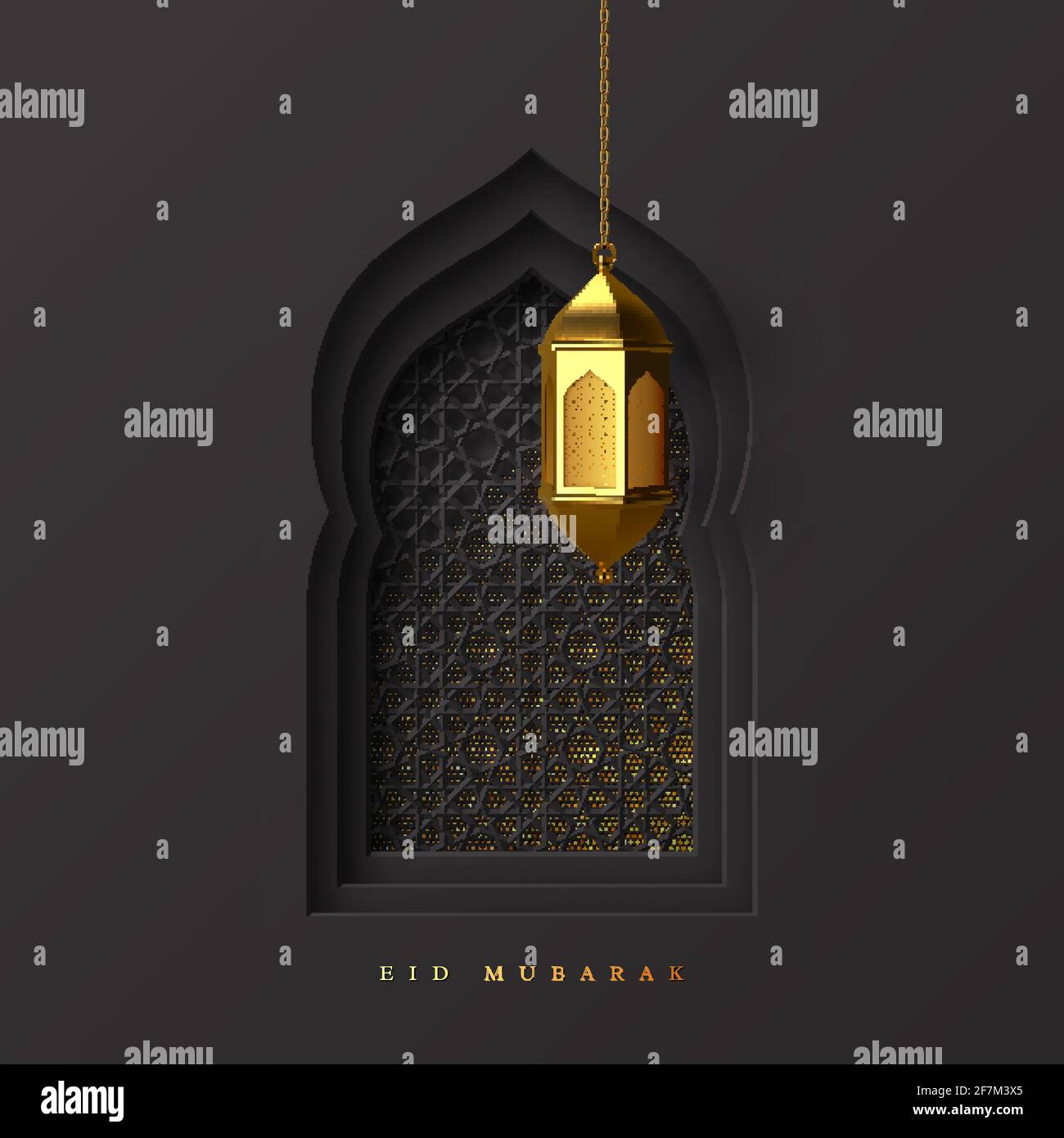 Eid Mubarak greeting background. Stock Vector