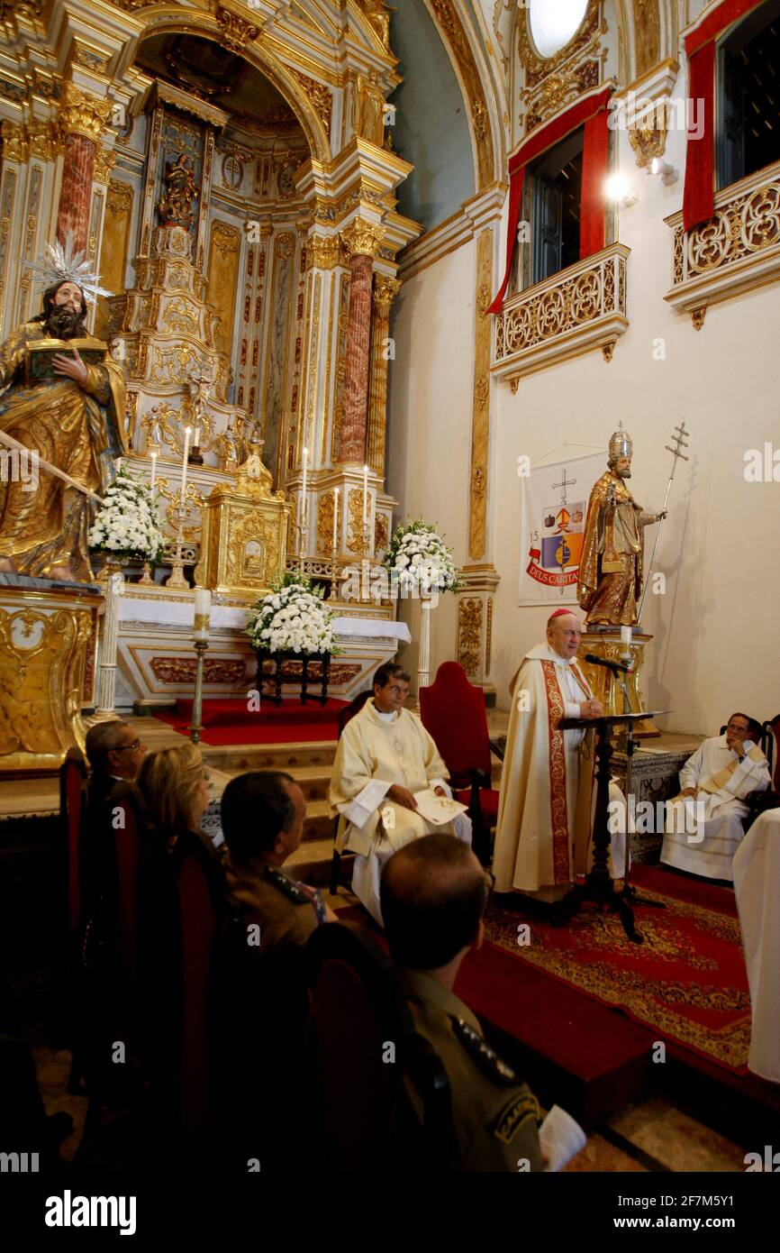 salvador, bahia / brazil - july 1, 2015: Mass symbolizing the 'Te Deau' at the Sao Pedro dos Clerigos Church in Pelourinho, Salvador. The ceremony mar Stock Photo