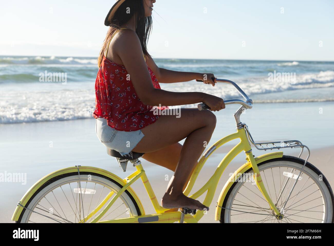 Woman riding bicycle outdoor hi-res stock photography and images - Alamy
