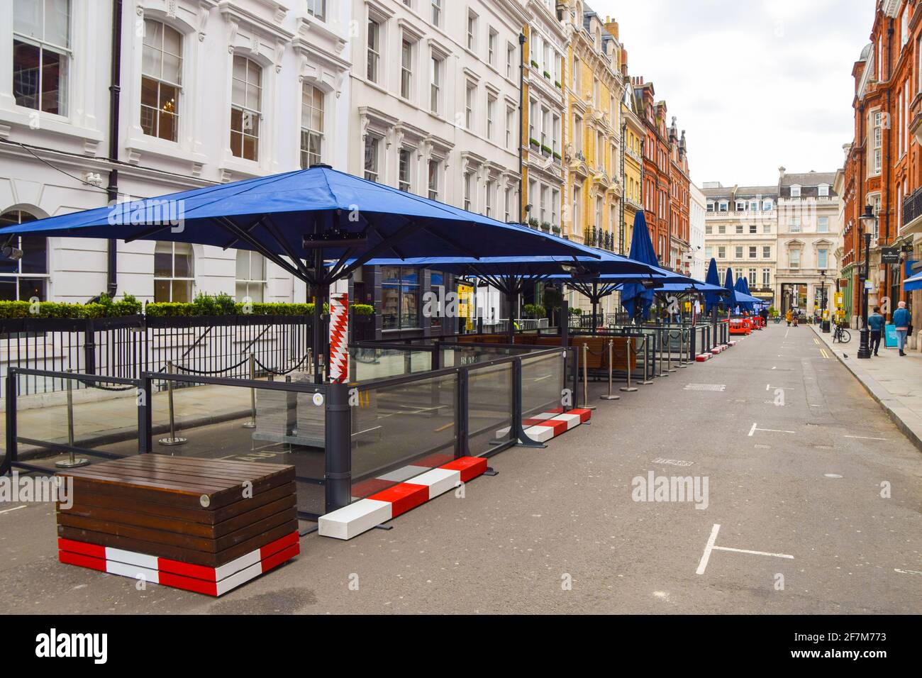 London, United Kingdom. 8th April 2021. Restaurants get their outdoor