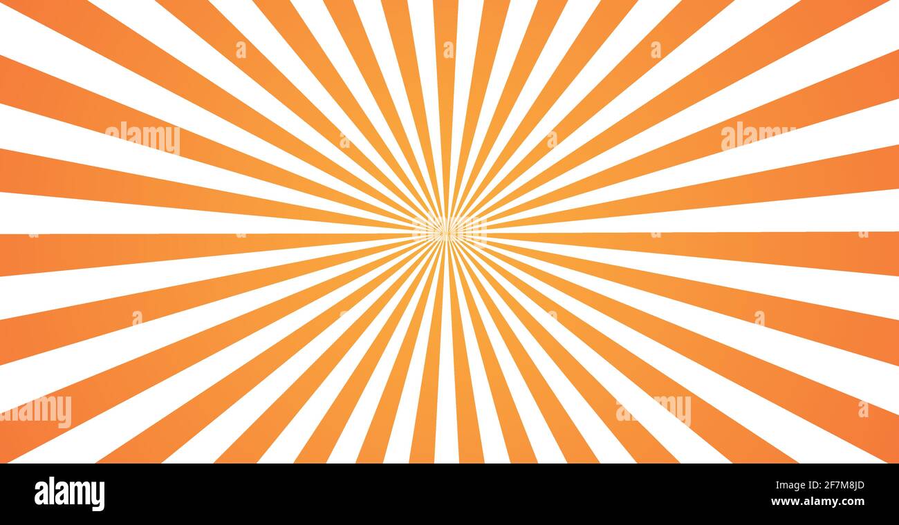 Abstract image, orange rays of the sun on a white background - Vector ...