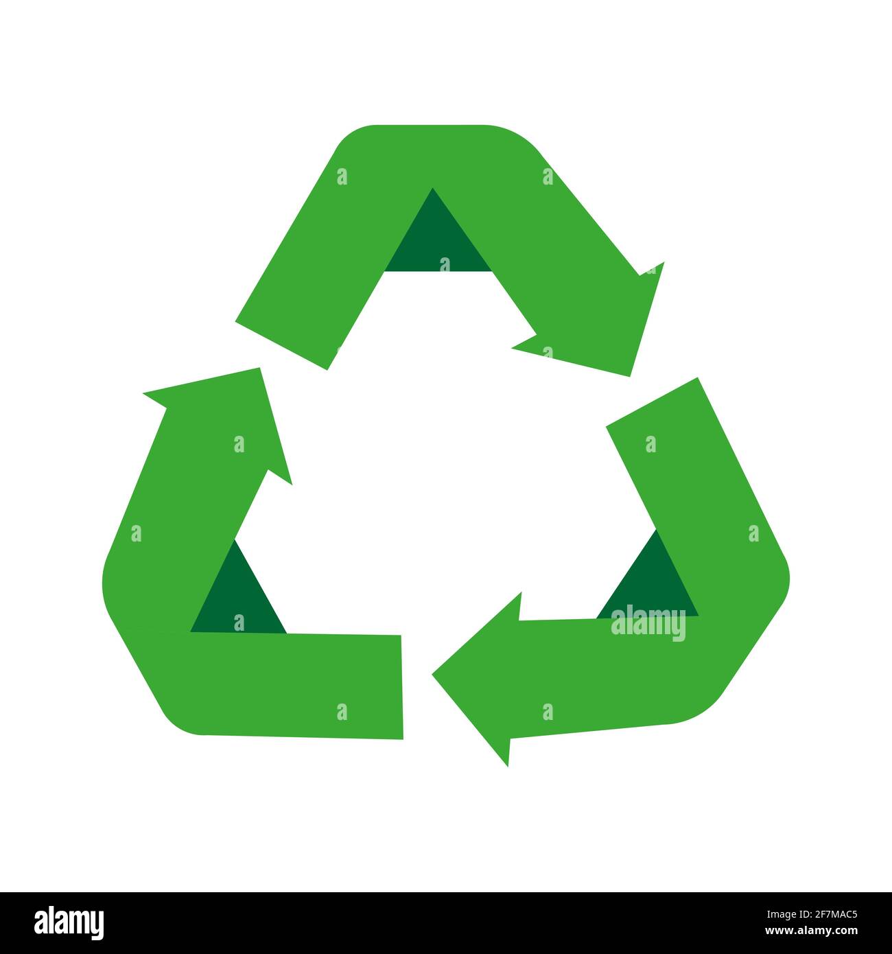 Recycling icon, reuse symbol, garbage reduction and recycling increase. Redesigned with green colors, useful for infographics and labels. Isolated on Stock Vector