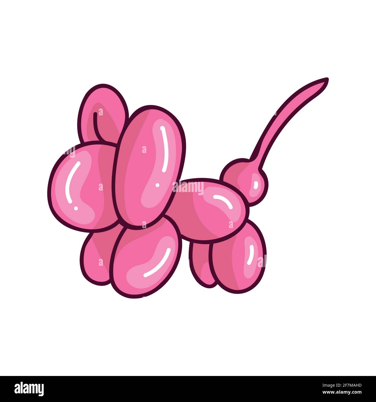 Cute cartoon pink girls mouse balloon animal vector illustration. Simple  glossy inflatable for party sticker clipart. Adorable birthday novelty for  Stock Vector Image & Art - Alamy