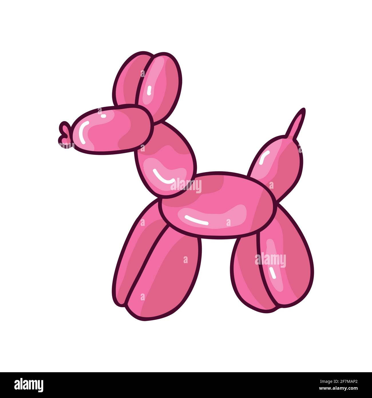 Cute cartoon pink girls dog balloon animal vector illustration. Simple  glossy inflatable for party sticker clipart. Adorable birthday novelty for  Stock Vector Image & Art - Alamy