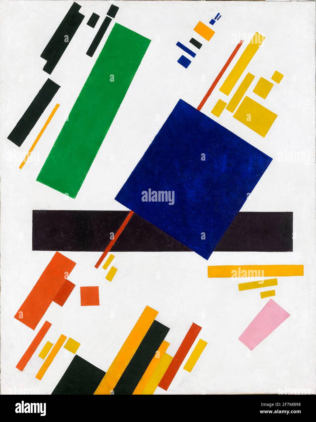 Kazimir Malevich. Painting entitled "Suprematist Composition" by the Russian avant-garde artist,  Kazimir Severinovich Malevich (1879-1935),  oil on canvas, 1915 Stock Photo