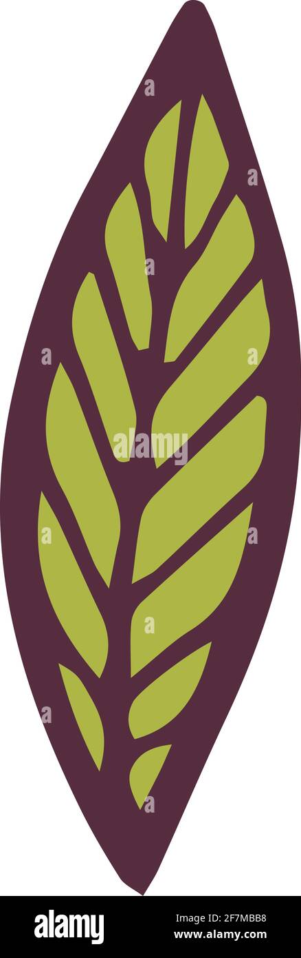 Green leaf icon, hand drawn and outline style Stock Vector Image & Art ...