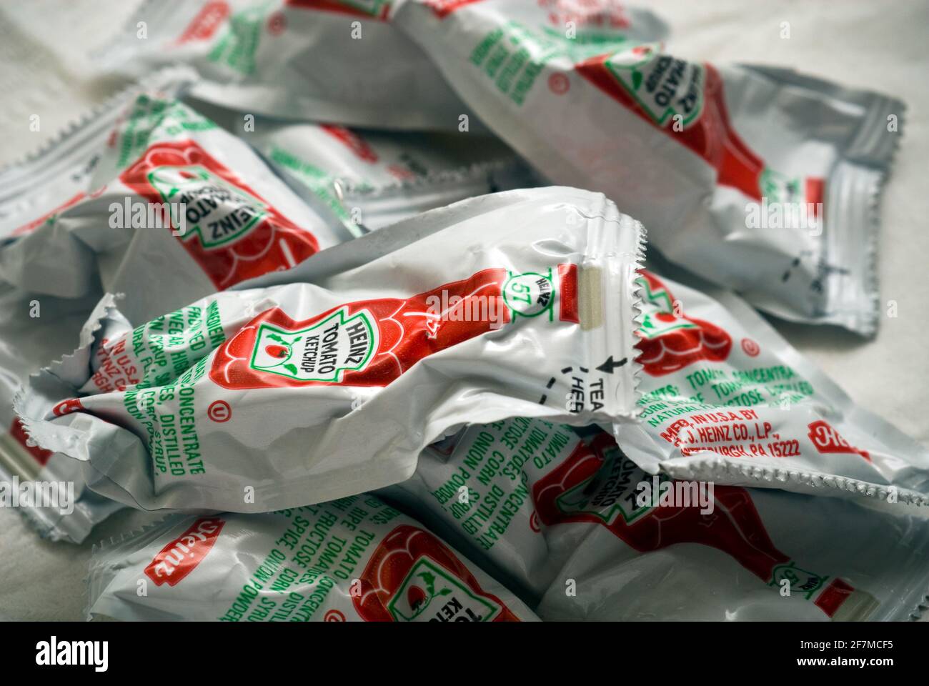 Individual packets of H.J. Heinz ketchup seen on Friday, July 17, 2009