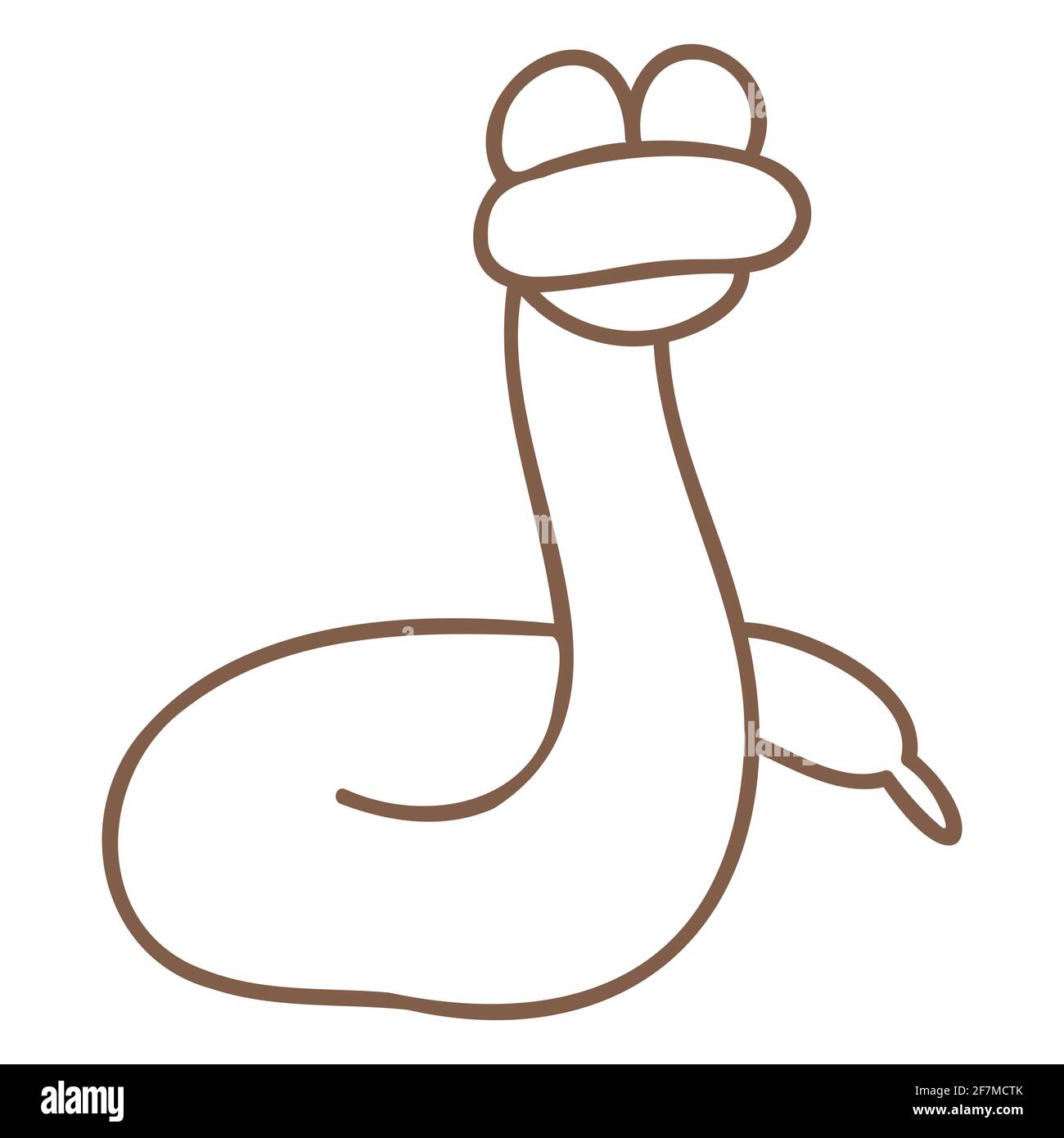 Cute cartoon unisex snake balloon animal vector lineart illustration