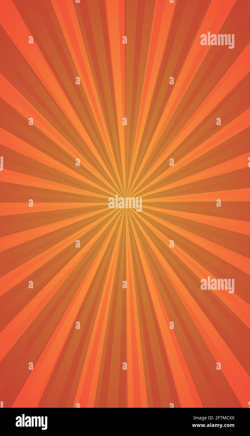Abstract image, orange rays of the sun on a red background - Vector ...