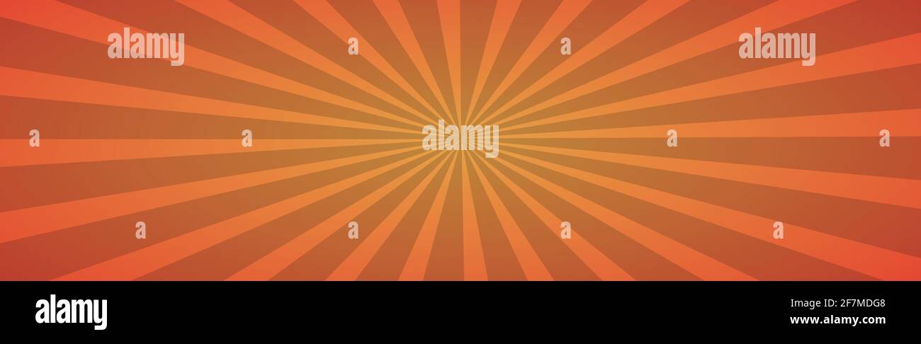 Abstract image, orange rays of the sun on a red background - Vector ...