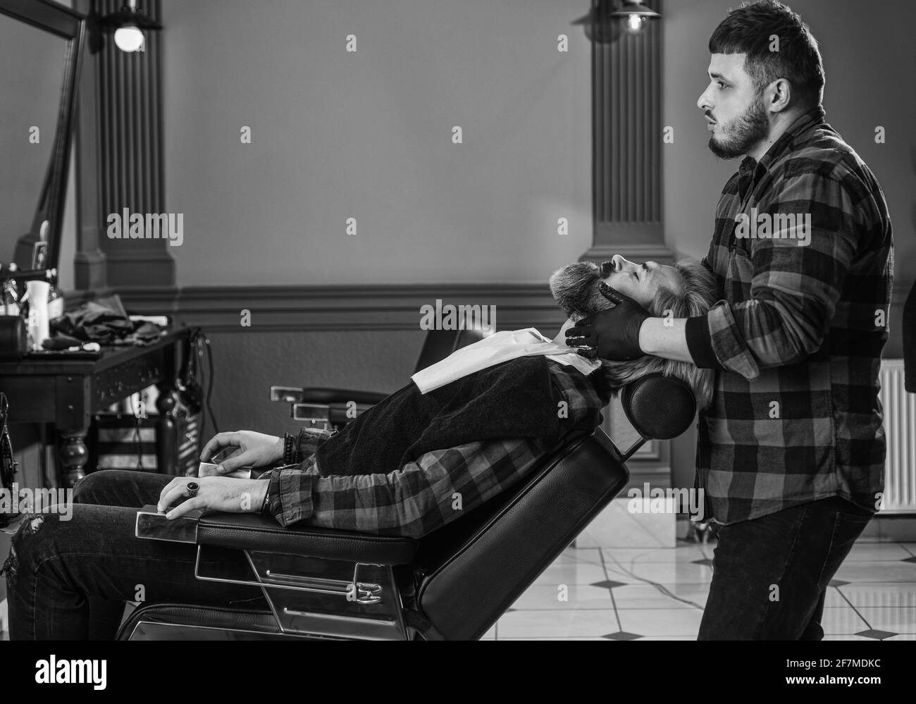 services. client. Trimming beard. Perfect look