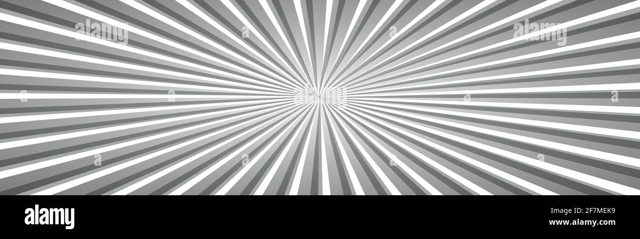 Abstract black and white sun rays - Vector illustration Stock Vector