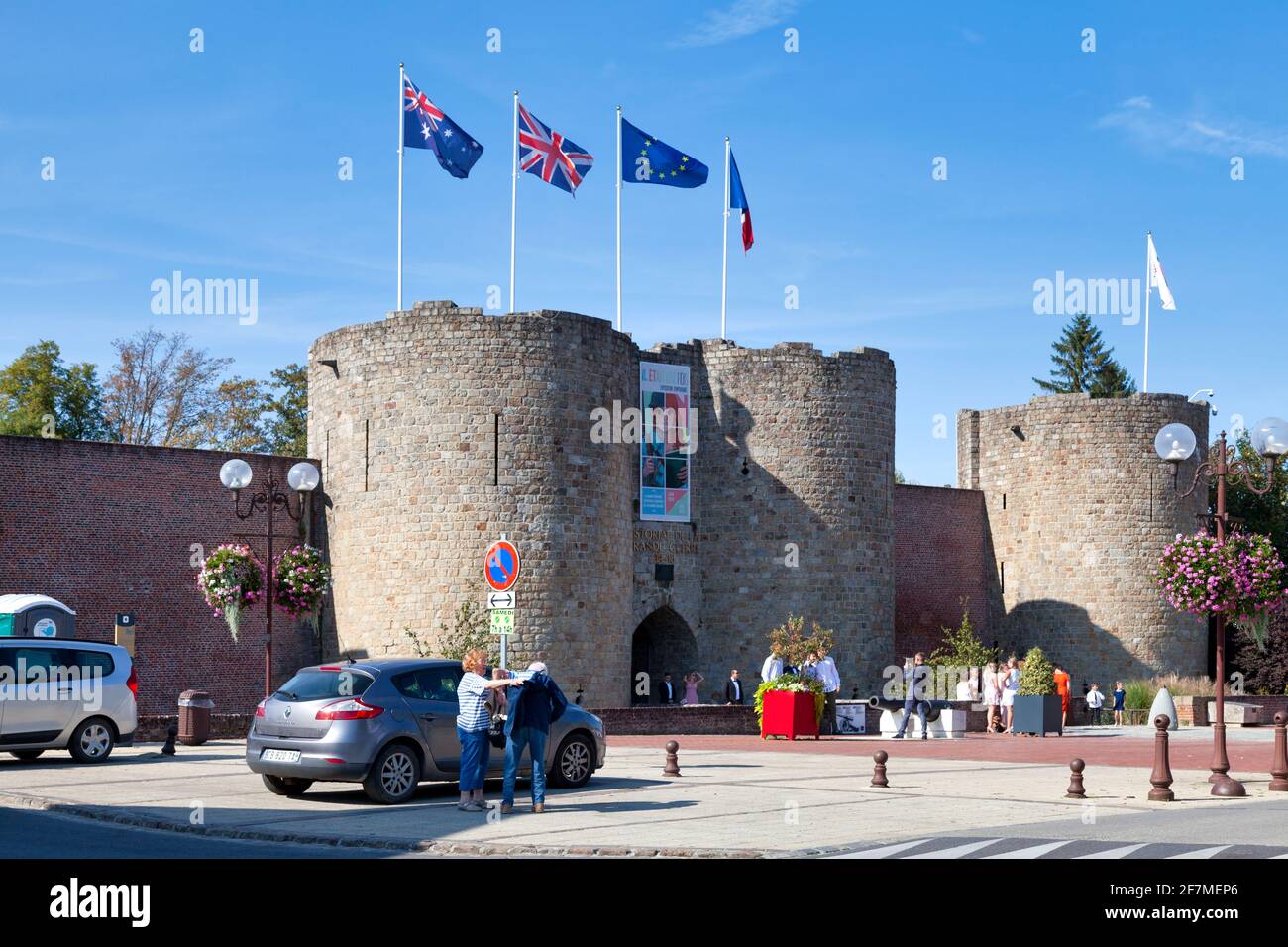 Peronne, France - September 12 2020: The Castle of Peronne hosts the Museum of the Great War. Stock Photo