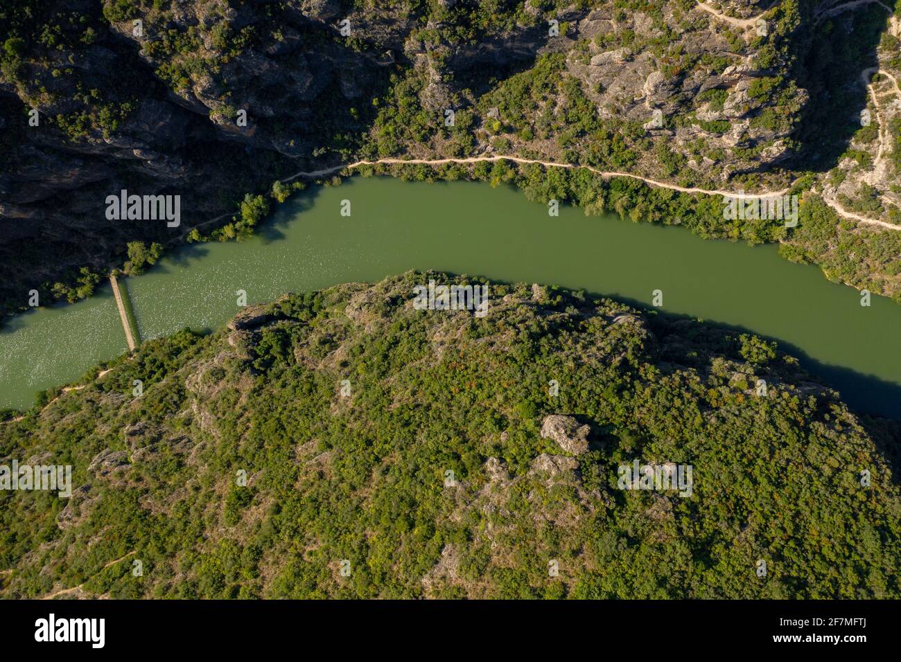 Aerial view of Camarasa Swamp and the Mu gorge (Segre river, La Noguera, Catalonia, Spain) ESP: Vista aérea del embalse de Camarasa (Lérida, Cataluña) Stock Photo
