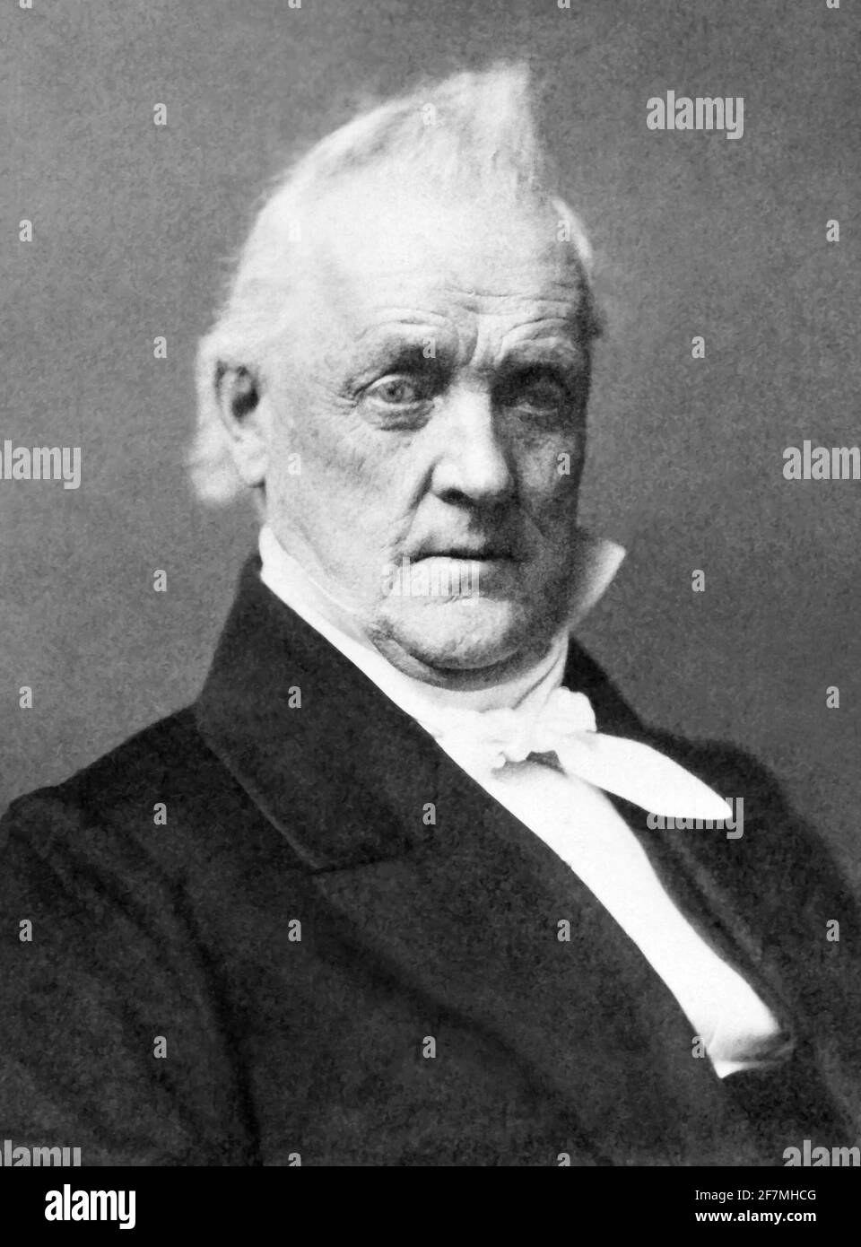 Vintage portrait photo of James Buchanan (1791 – 1868) – the 15th US President (1857 - 1861). Photo circa 1865. Stock Photo